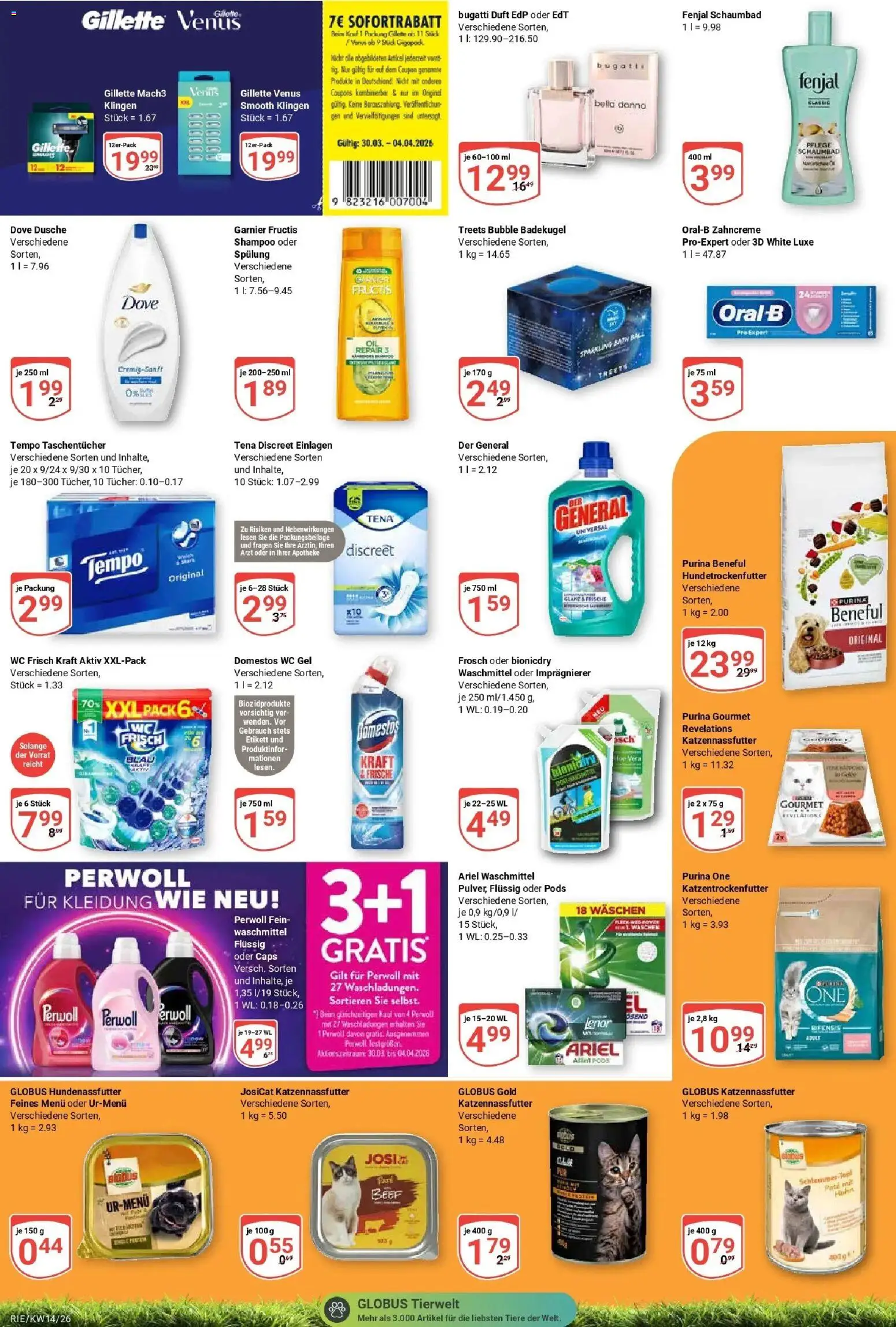 Globus prospekt Bochum-Riemke	 – gültig ab 30.03.2026 | Seite: 23 | Produkte: Purina one, Lenor, Duft, Waschmittel