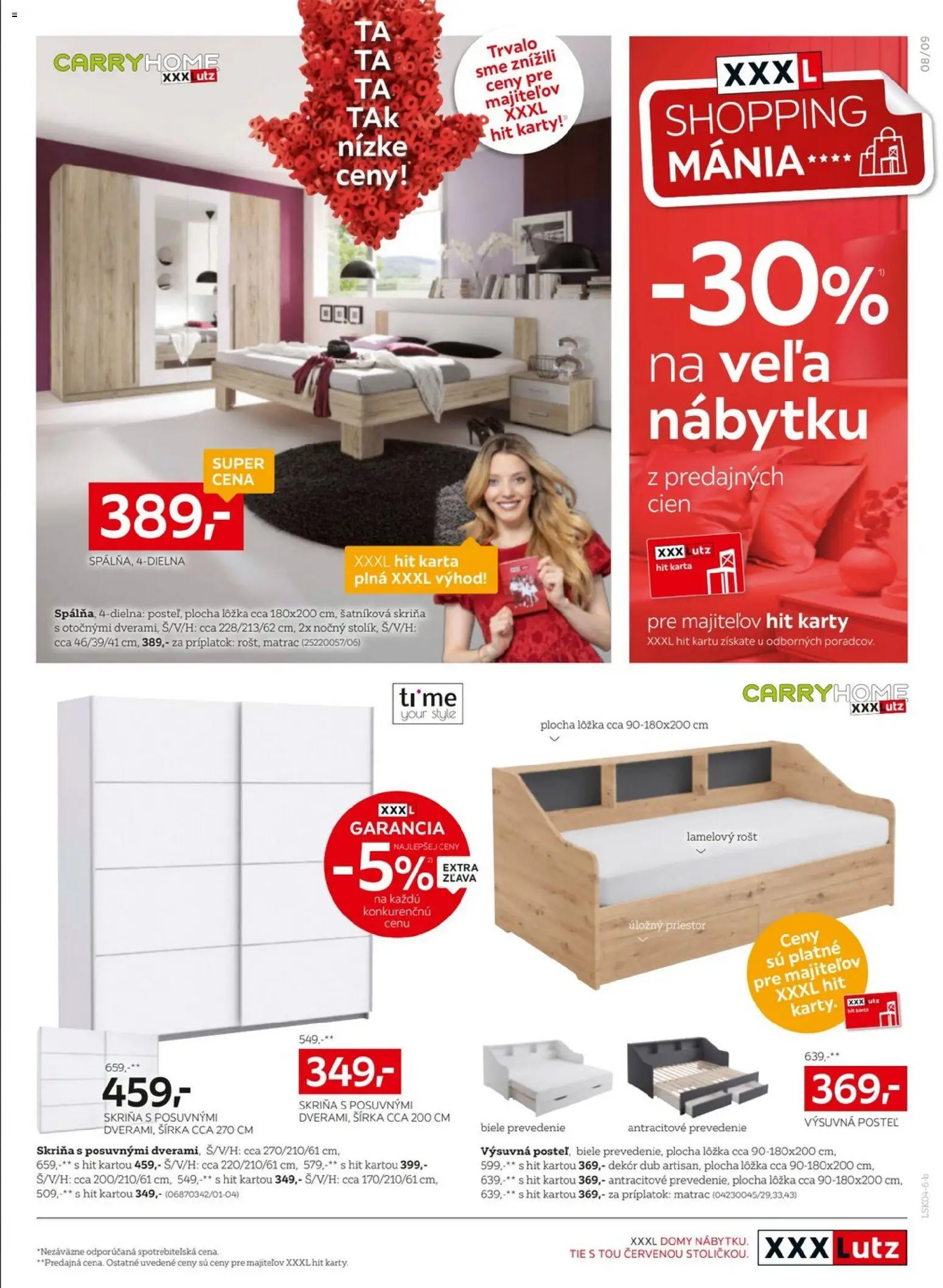 Nové XXXLutz akcie – leták je platný od 20.04.2026 | Strana: 9 | Produkty: Matrac, Posteľ, Šatníková skriňa, Skriňa