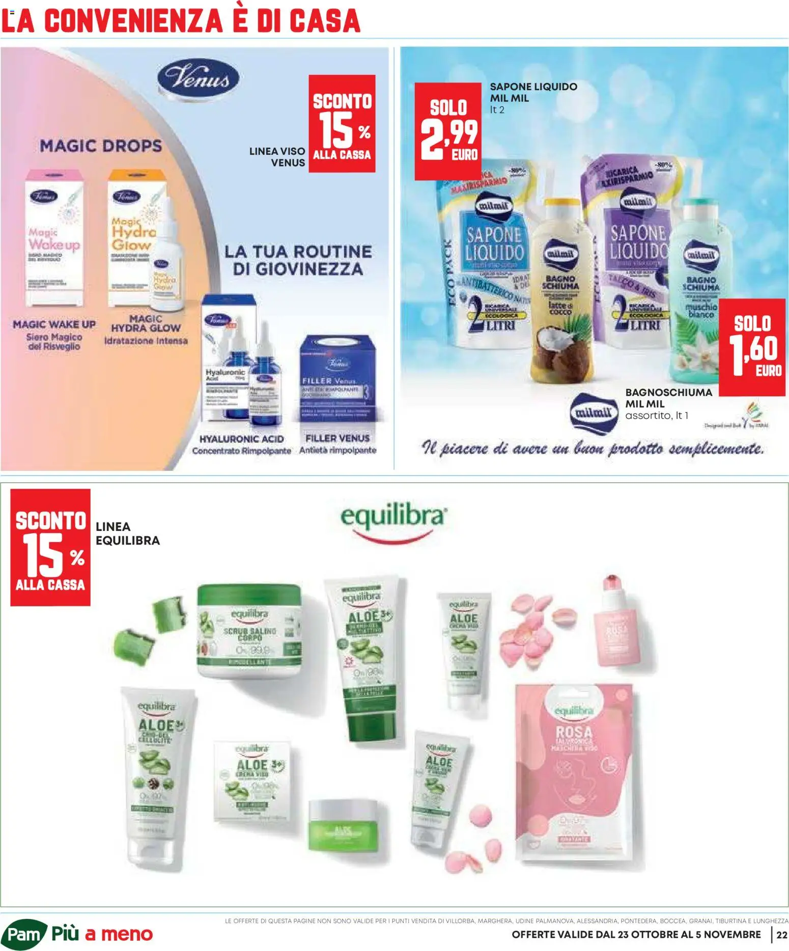 Volantino Panorama del 23.10.2025 | Pagina: 22 | Prodotti: Sapone, Bagnoschiuma, Scrub, Latte