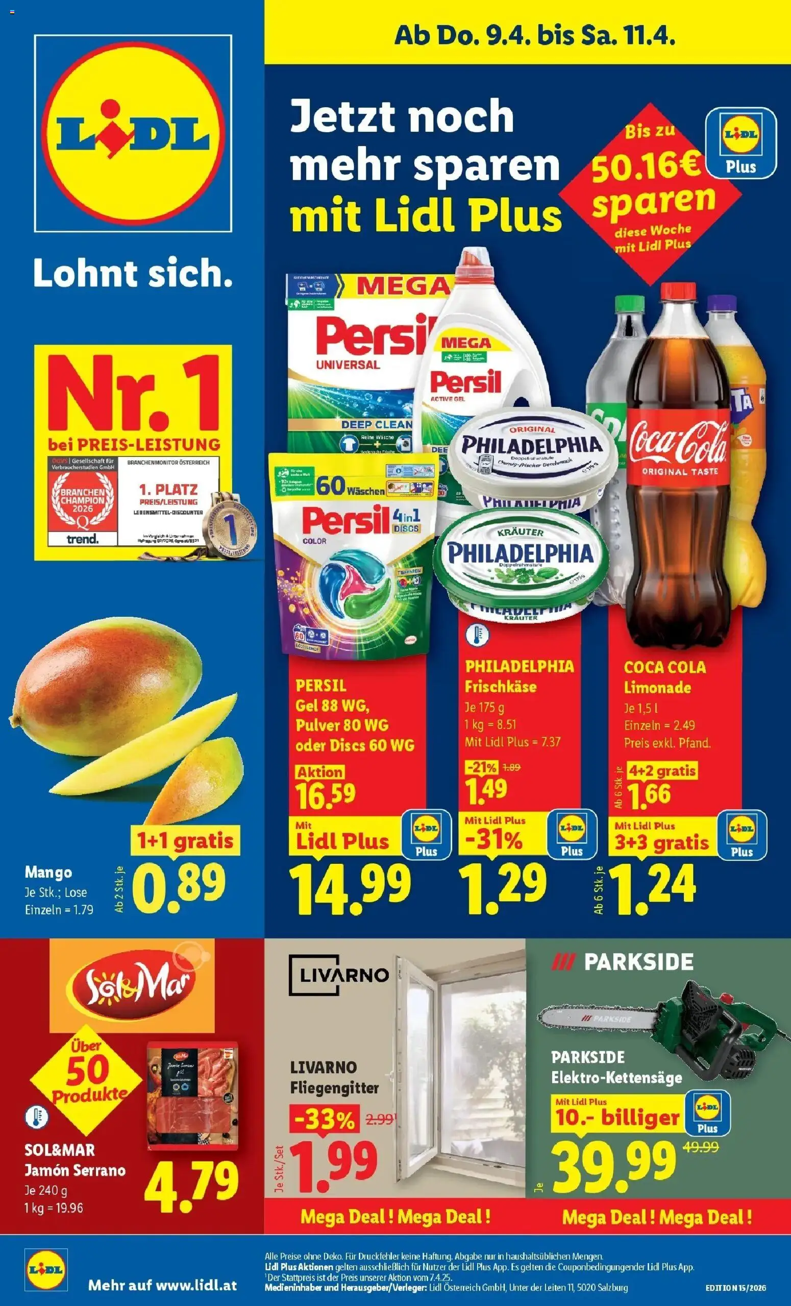 Lidl Flugblatt - Wien, Langenzersdorf, Zwettl gültig ab 08.04.2026 | Seite: 1 | Produkte: Mango