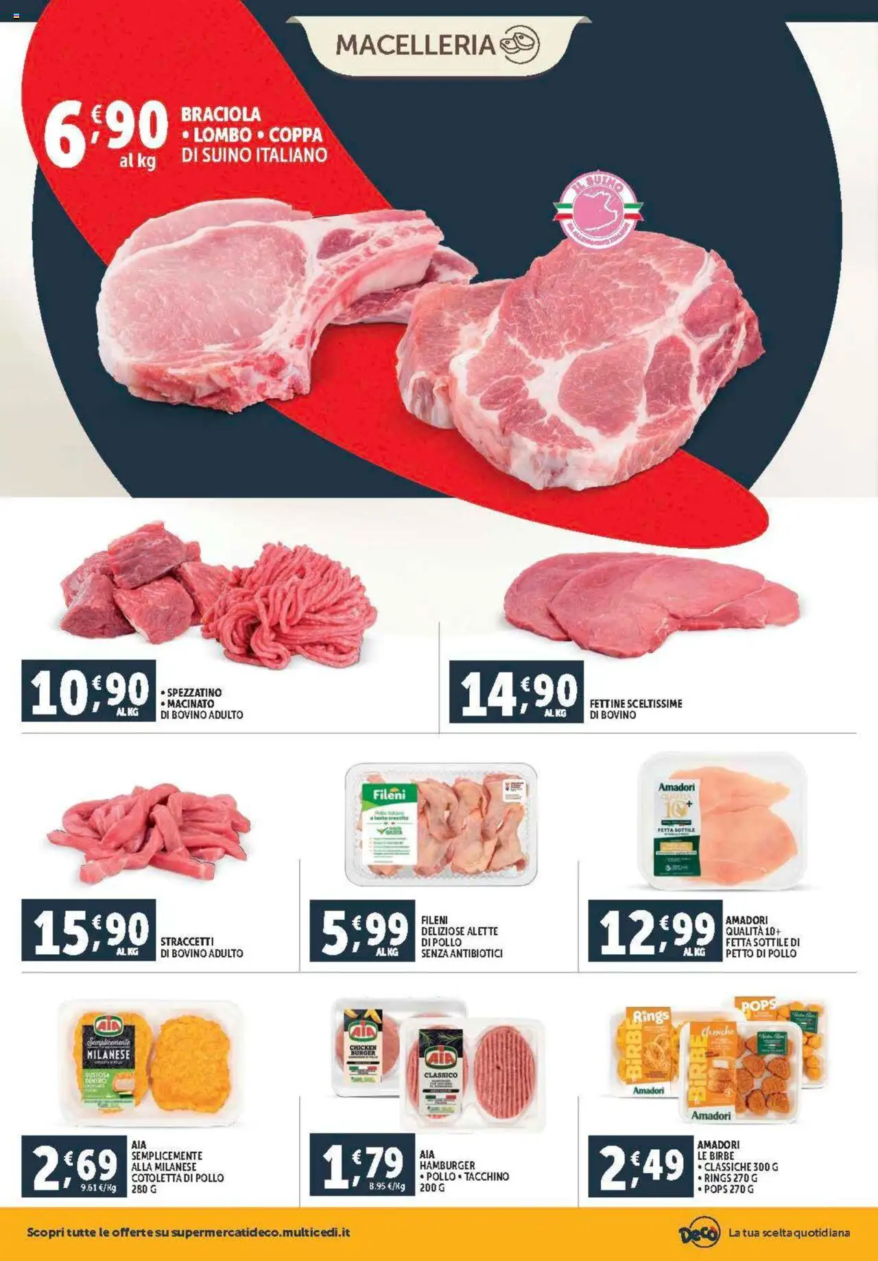 Volantino Decò del 08.08.2025 | Pagina: 4 | Prodotti: Bovino, Pollo, Hamburger, Macinato