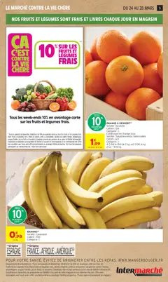 Intermarché - Prévisualisation de ORANGE À DESSERT(1), Variété: Navelate Calibre: 5/6 Catégorie : 1 Existe aussi en Orange à jus Variété: Salustiana et/ou Valencialate Calibre: 6/7 Catégorie : 1 À 2.19€ le filet de 2 kg, soit 1.10€ le kg 2 kg - 1 € le kg valide à partir de 24.03.2026 | Page: 5