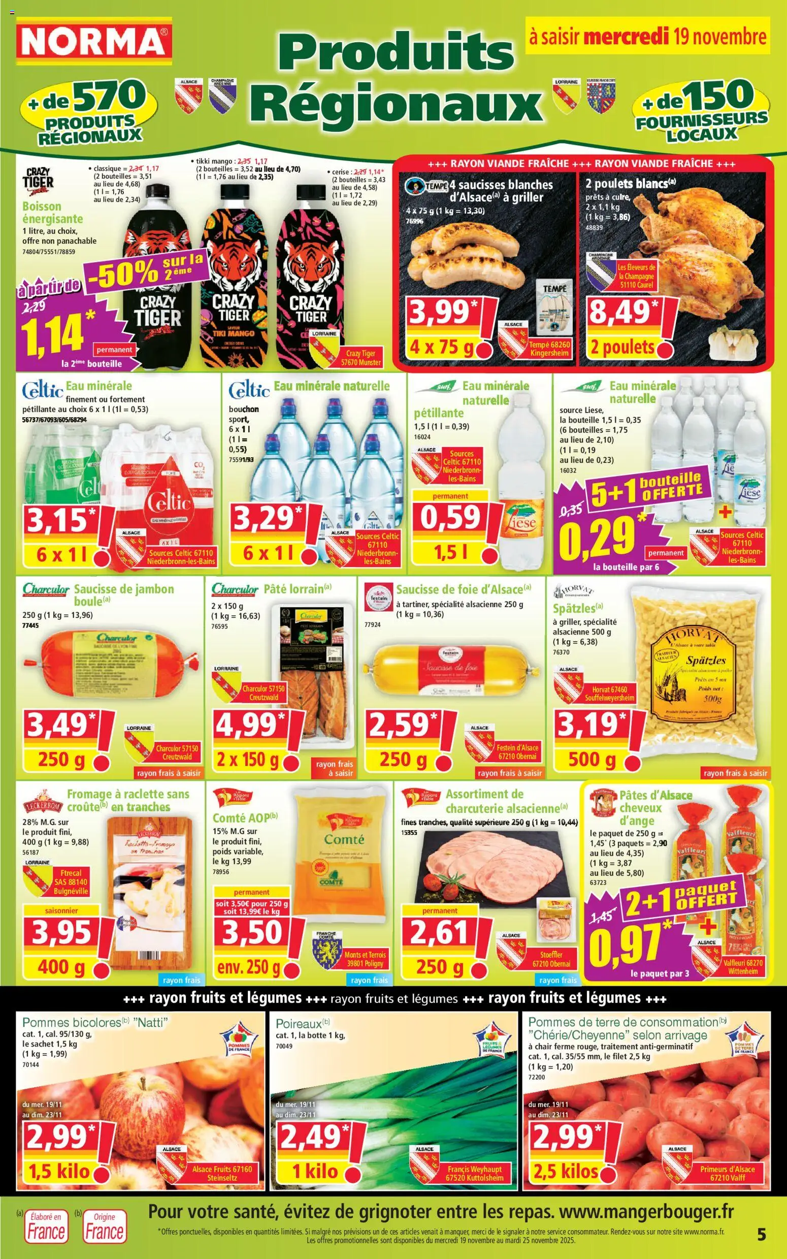 {H1} | Page: 5 | Produits: Champagne, Saucisse, Viande, Pommes de terre