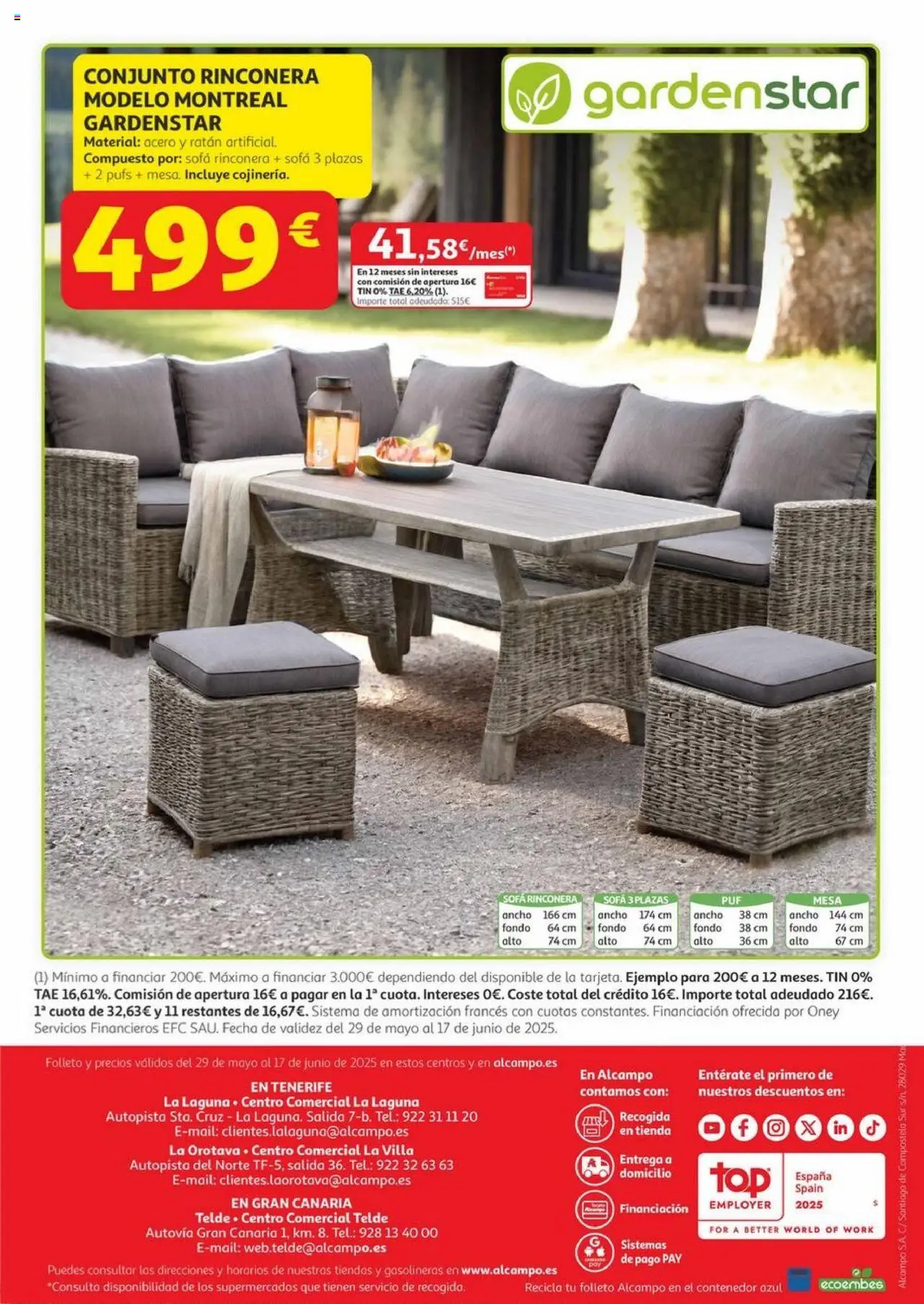 Alcampo - Aire libre │ válido desde el 29.05.2025 | Página: 20 | Productos: Sofá, Mesa