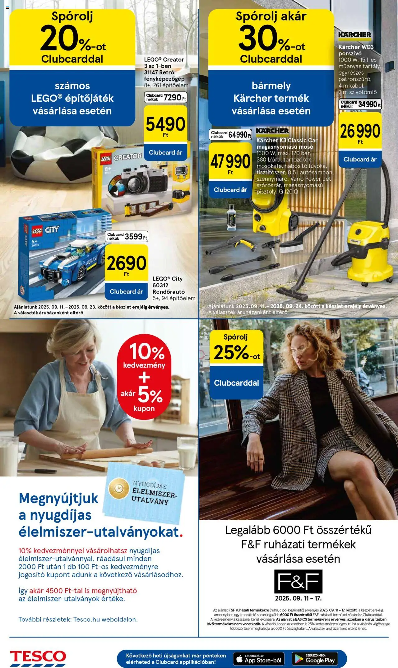 Tesco akciós ujság - amely érvényes a következő dátumtól: 11.09.2025 | Oldal: 16 | Termékek: Porszívó, Fényképezőgép, Magasnyomású mosó