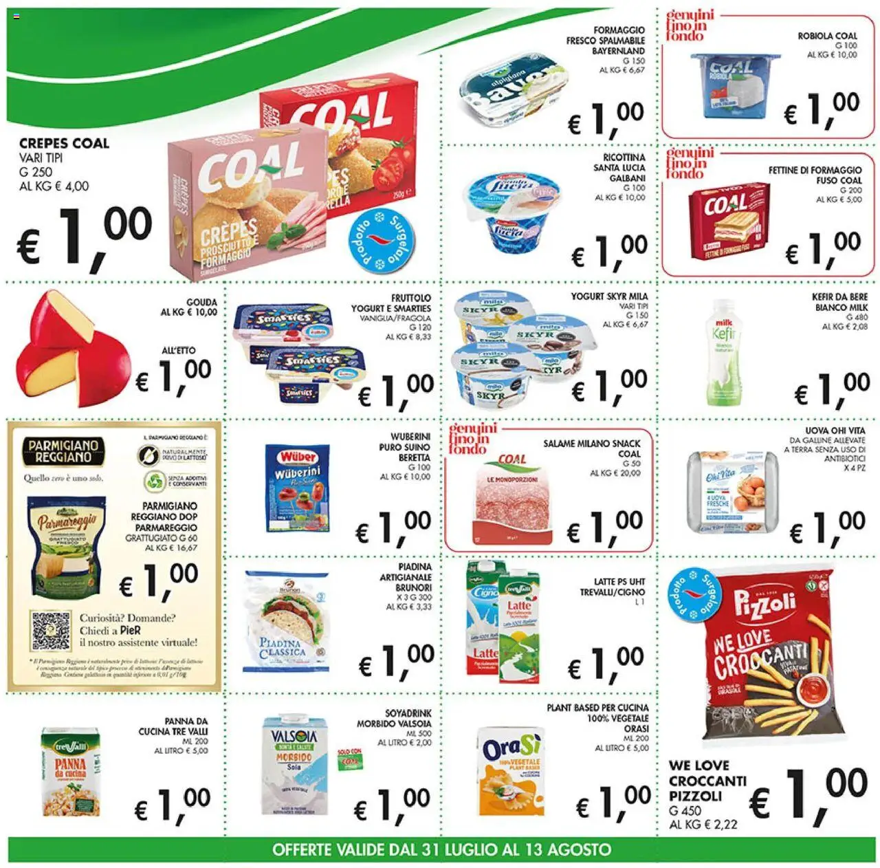 Volantino Coal del 31.07.2025 | Pagina: 2 | Prodotti: Yogurt, Salame, Suino, Parmigiano