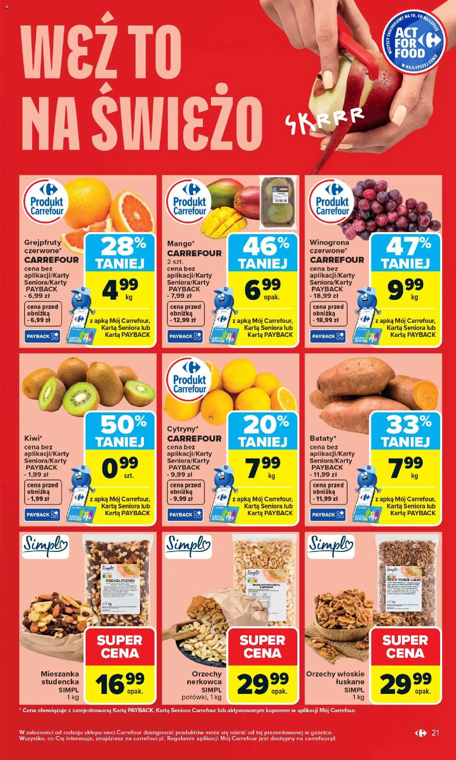 Carrefour gazetka od 20.04.2026 | Strona: 23 | Produkty: Karta, Winogrona, Orzechy włoskie, Orzechy
