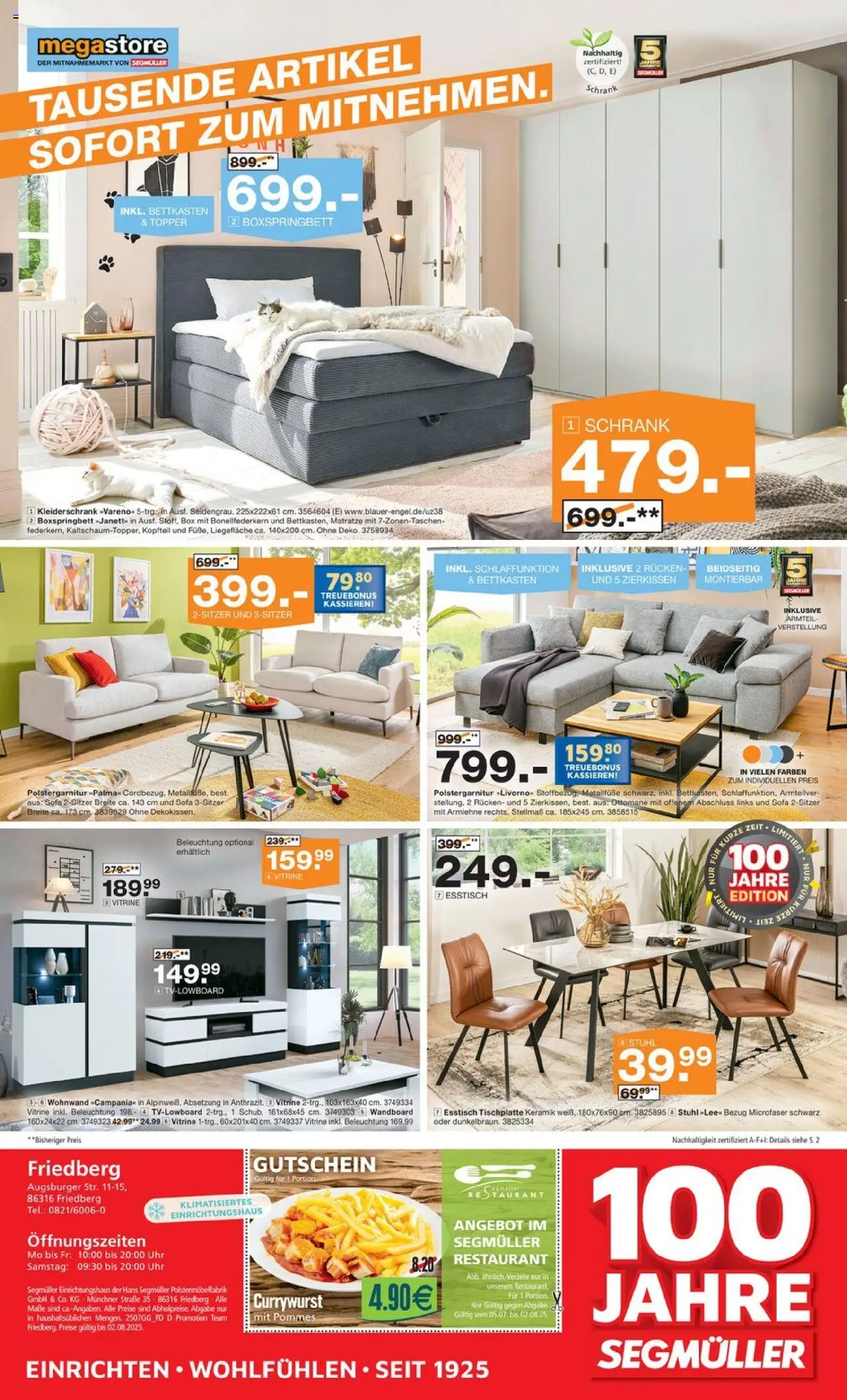 Segmüller Prospekt 	 - gültig ab dem 26.07.2025 | Seite: 8 | Produkte: Vitrine, Boxspringbett, Box, Pommes