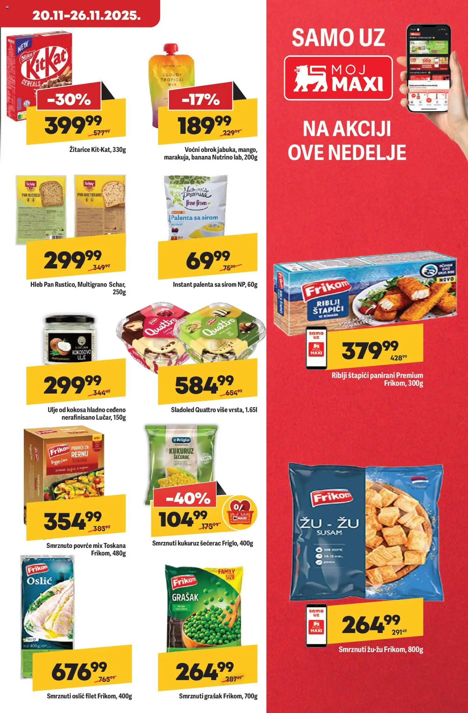 Maxi katalog - važi od 20.11.2025 | Strana: 13 | Proizvode: Žitarice, Sladoled, Riblji štapići, Ulje