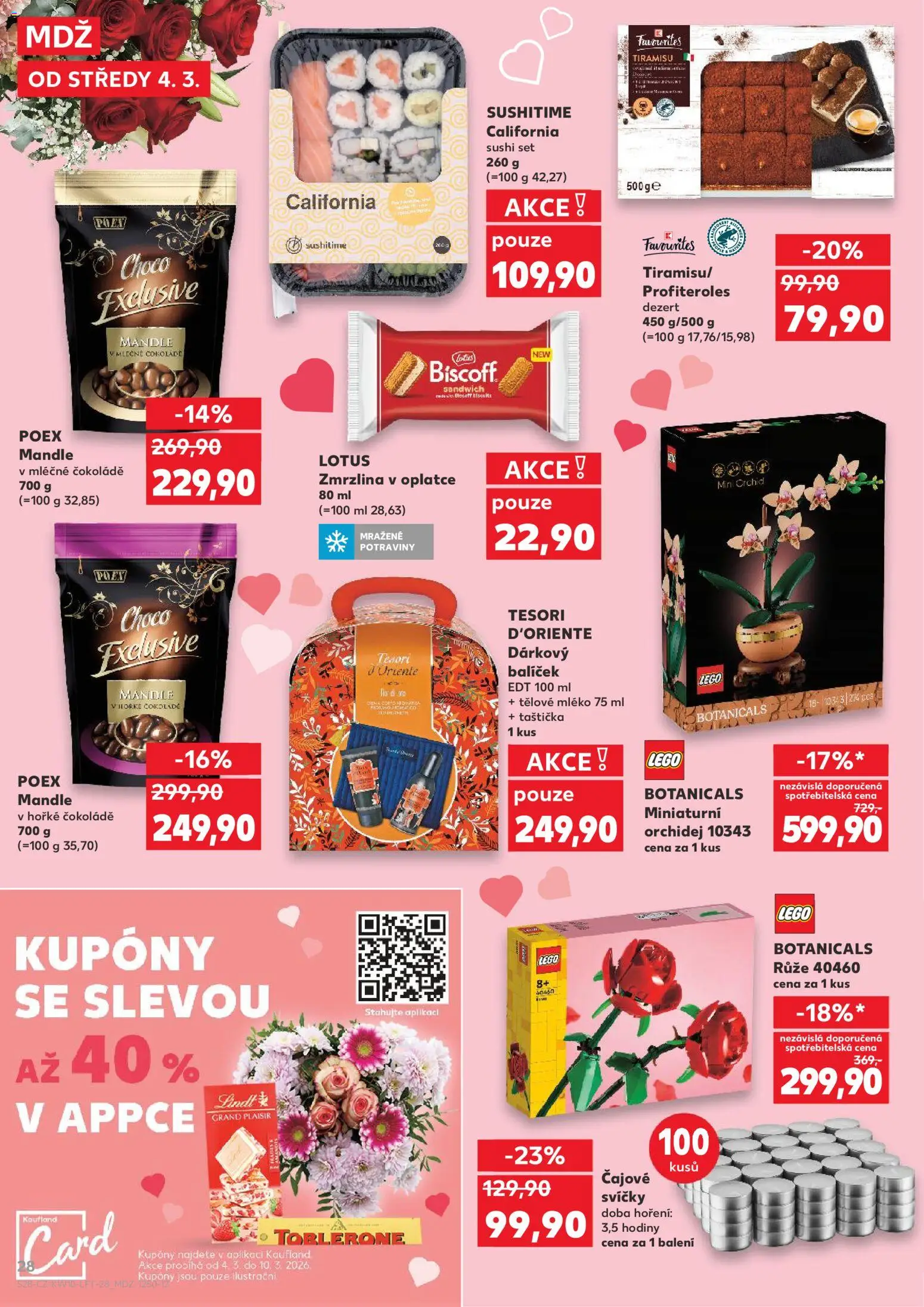 Kaufland leták - Praha 4 od 04.03.2026 | Strana: 28 | Produkty: Lindt, Orchidej, Sushi set, Lotus