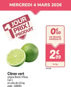 Promocash - Prévisualisation de Promocash PROMO citron vert valide à partir de 04.03.2026