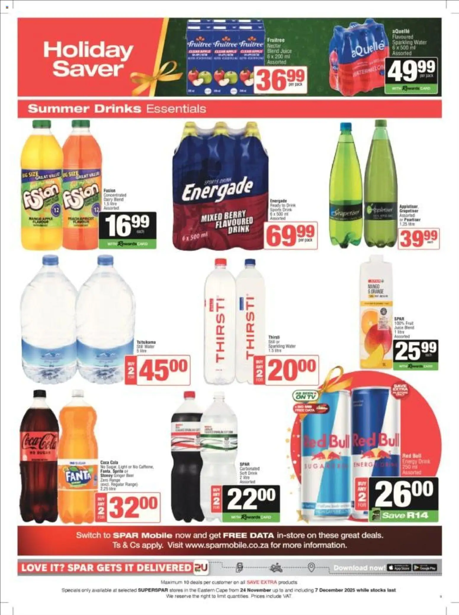 New Superspar catalogue – valid from 24.11.2025 | Page: 9 | Products: Juice, Fanta, Sprite, Water