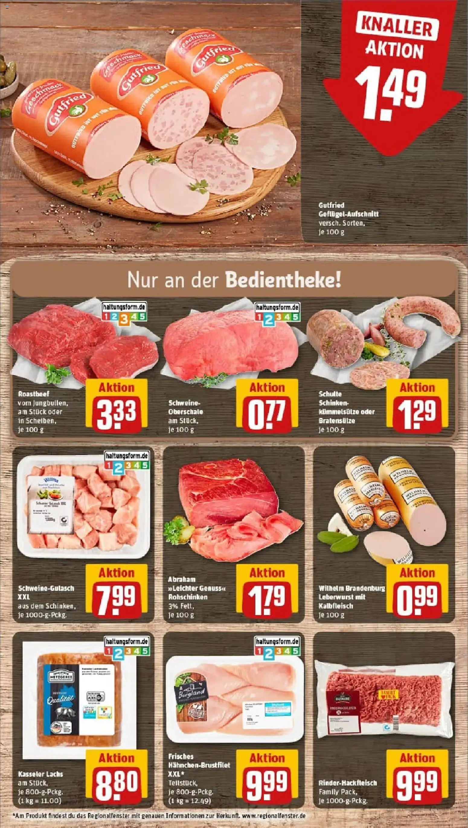 Rewe prospekt Hamburg	 – gültig ab 26.01.2026 | Seite: 8 | Produkte: Schweinegulasch, Roastbeef, Lachs, Schinken