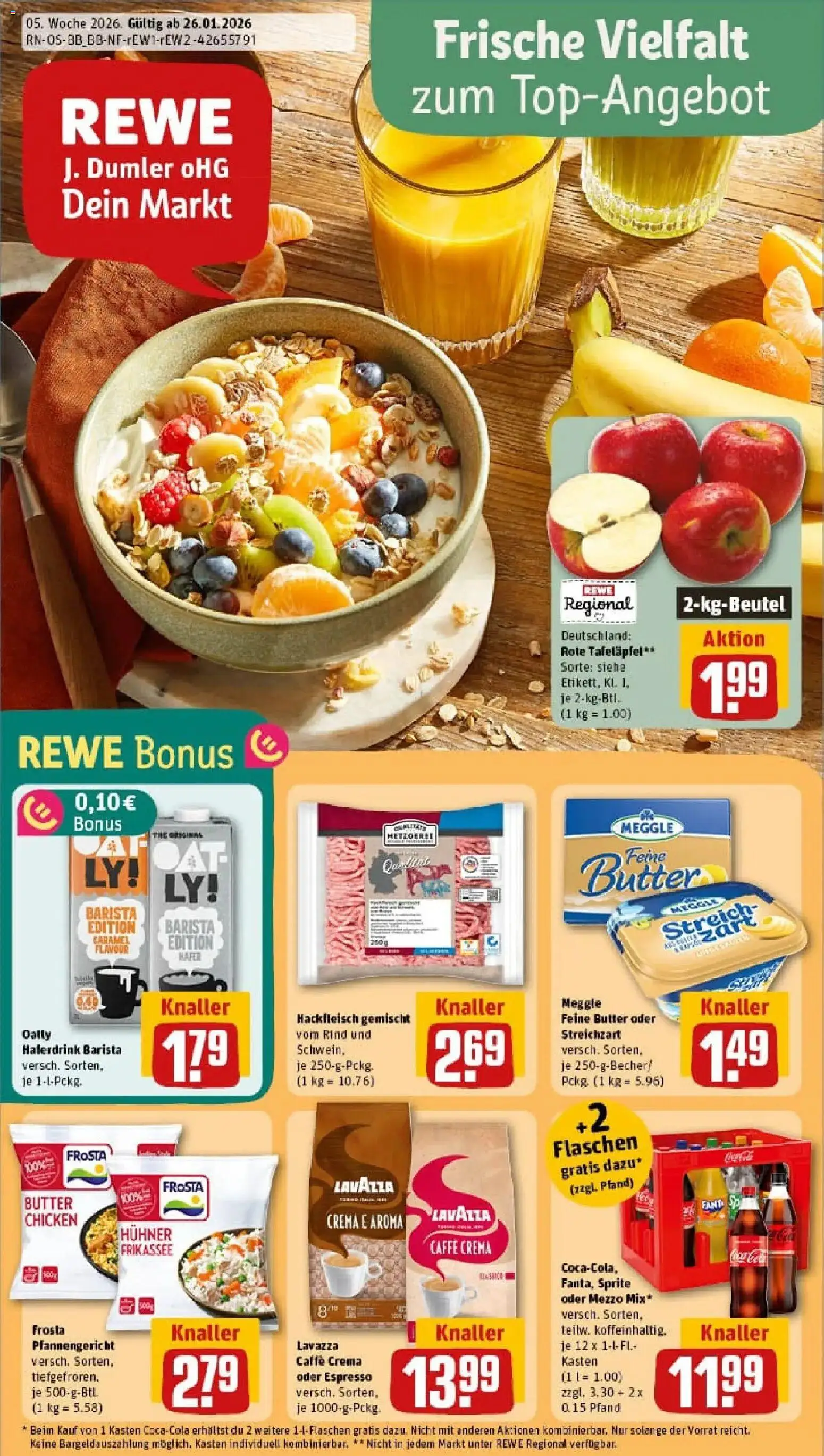 Rewe prospekt Rathenow	 – gültig ab 26.01.2026 | Seite: 1 | Produkte: Lavazza, Sprite, Butter, Oatly