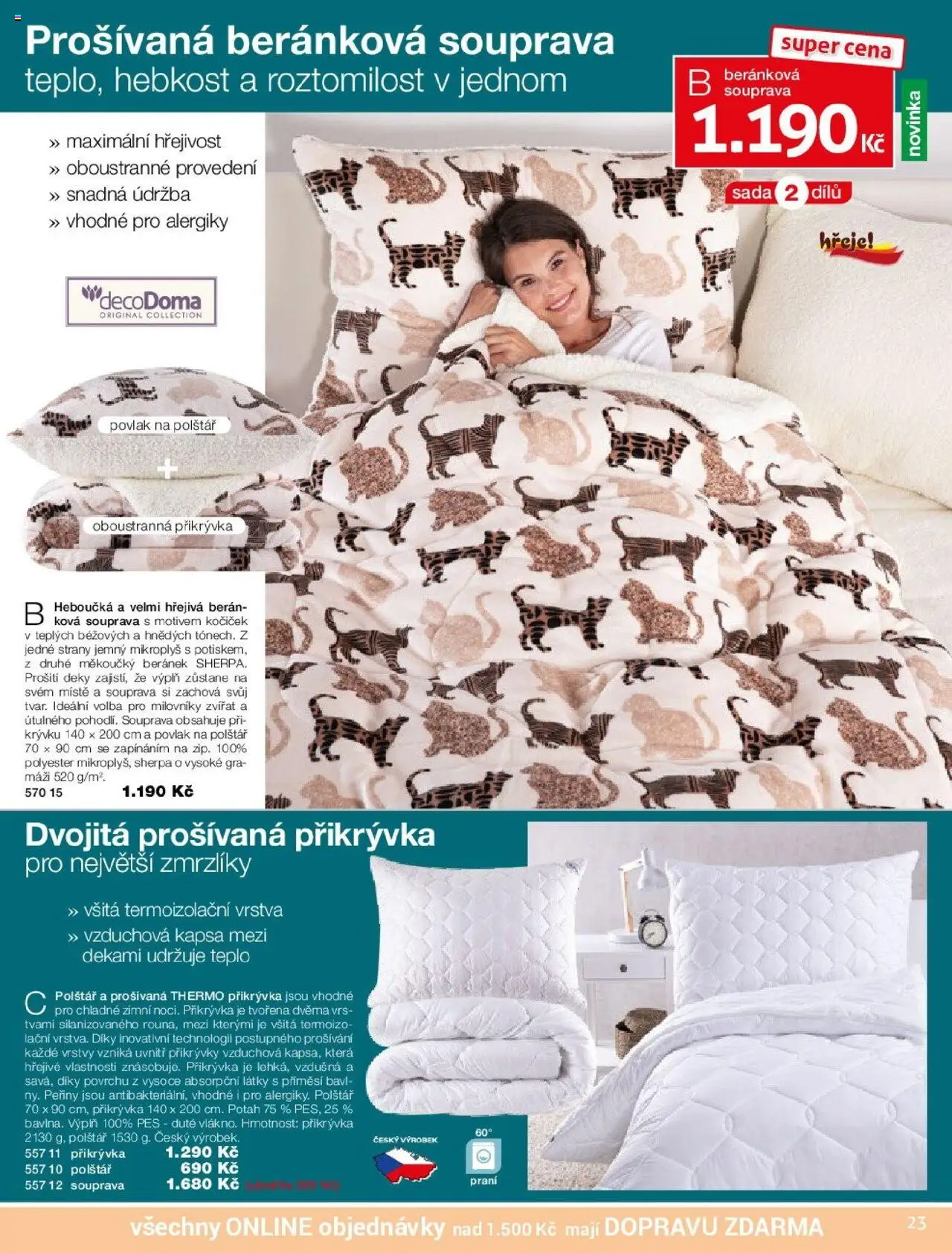 Decodoma katalog Podzim 2025 od 25.08.2025 | Strana: 23 | Produkty: Peřiny, Polštář, Deky, Pes