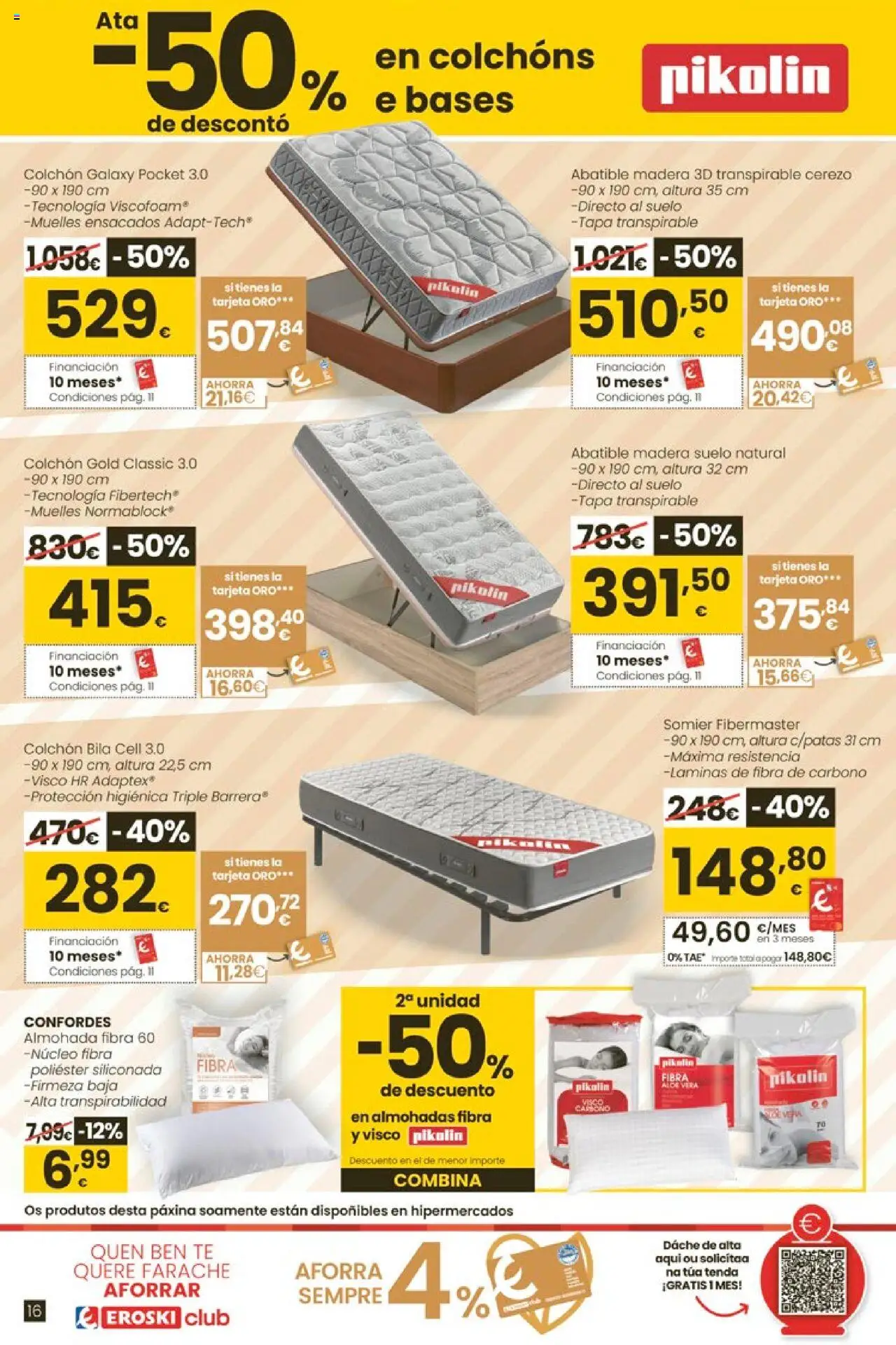 Eroski - Ahorra más con el Plan Renove │ válido desde el 18.09.2025 | Página: 16 | Productos: Somier, Té, Colchon, Almohada