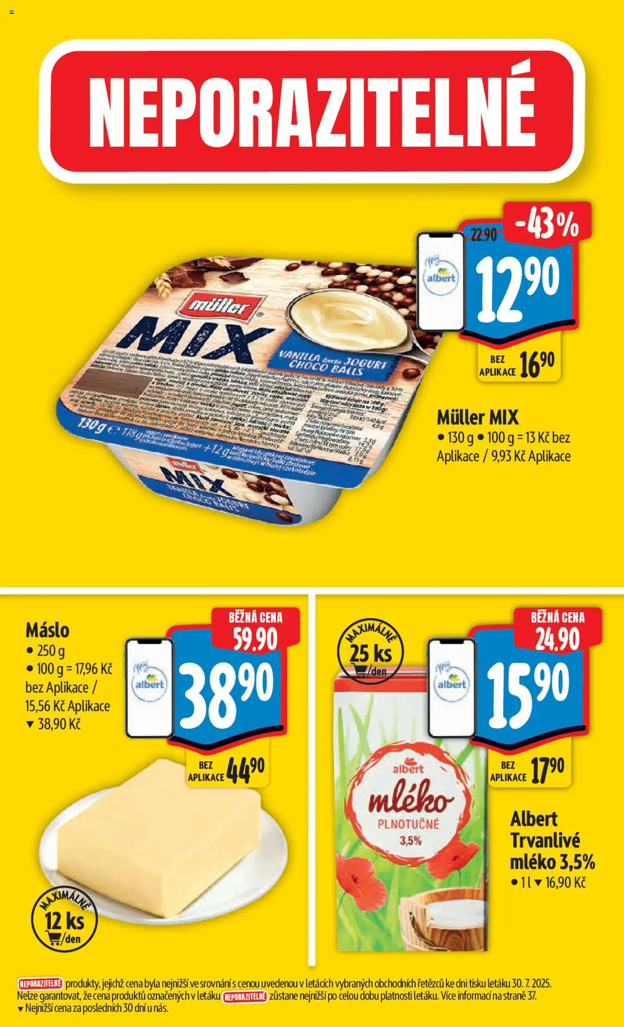 Albert leták - Hypermarket od 06.08.2025 | Strana: 3 | Produkty: Mléko, Máslo, Jogurt