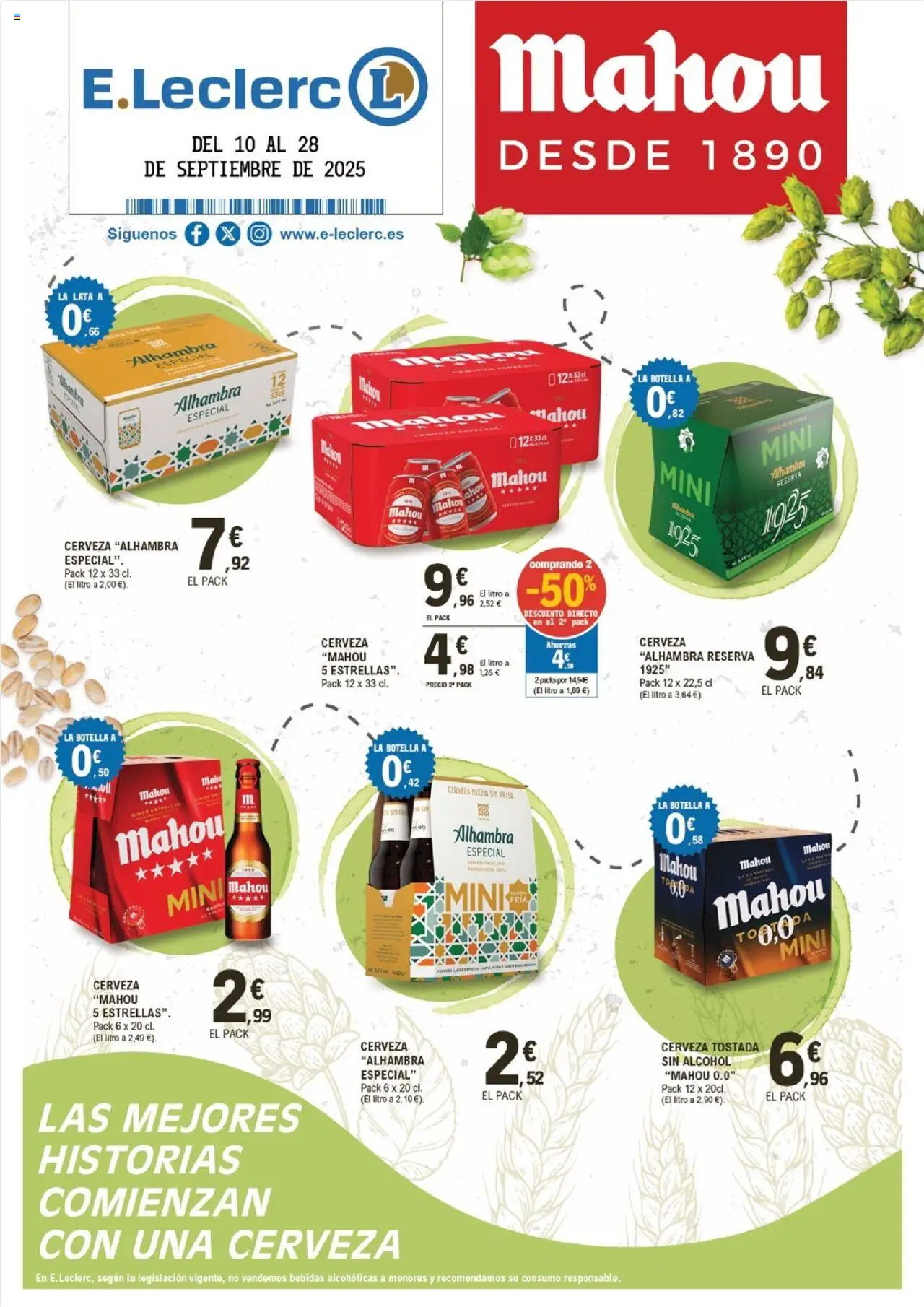 E.Leclerc folleto │ válido desde el 10.09.2025 | Página: 1 | Productos: Cerveza