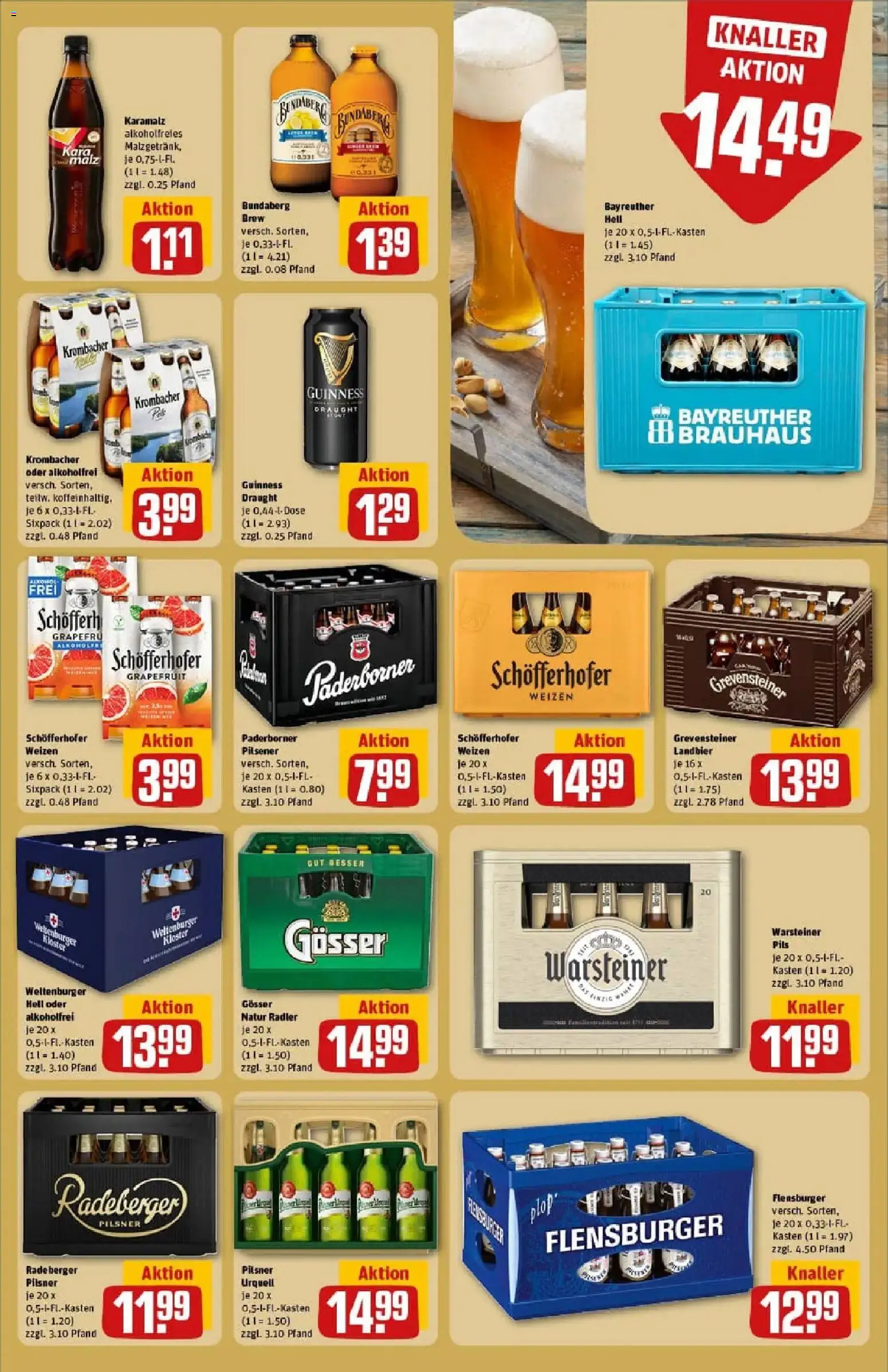 Rewe prospekt Kassel / Niederzwehren	 – gültig ab 26.01.2026 | Seite: 17 | Produkte: Bayreuther hell, Flensburger, Warsteiner, Krombacher