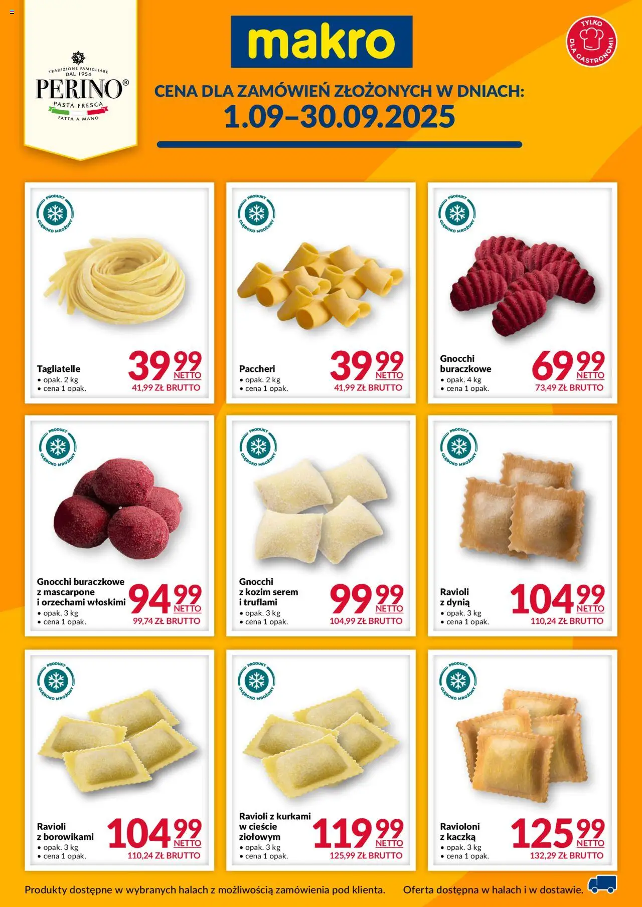 Makro Gazetka - Perino od 01.09.2025 | Strona: 1 | Produkty: Dynia, Kaczka, Gnocchi, Tagliatelle