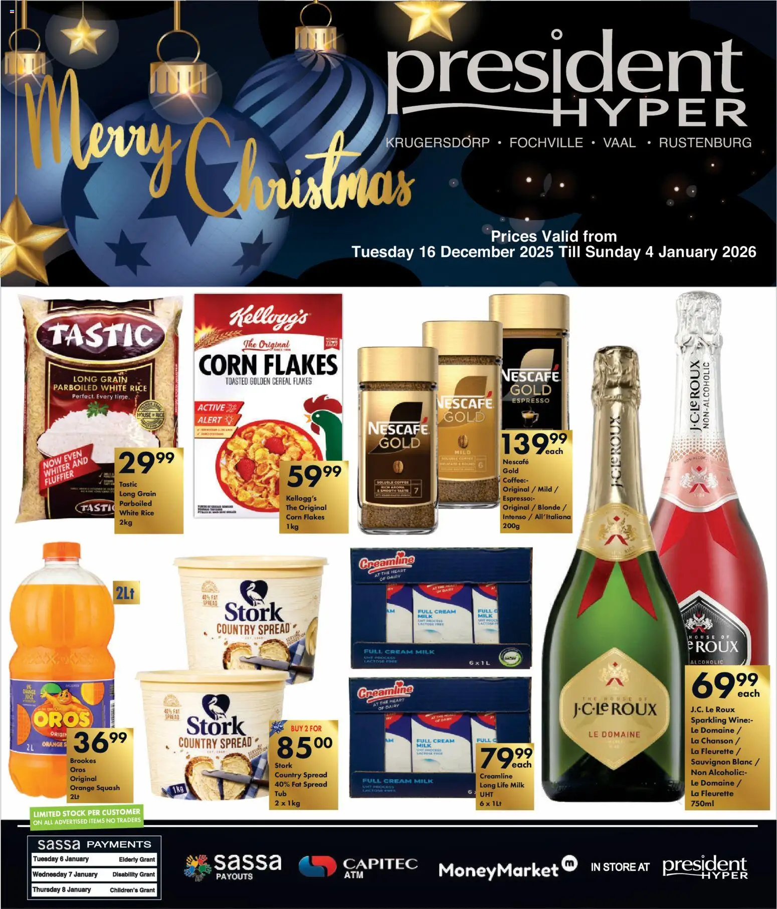 New President Hyper catalogue – valid from 16.12.2025 | Page: 1 | Products: Milk, Coffee, Flakes, Stock