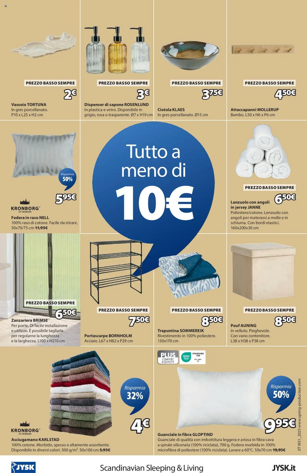 Volantino JYSK del 31.07.2025 | Pagina: 16 | Prodotti: Scopino, Tenda, Bagno, Decorazioni