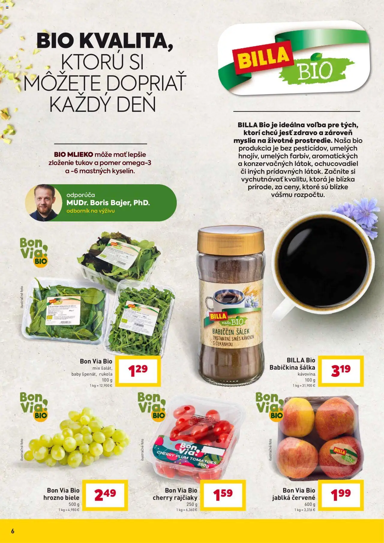 Nové Billa akcie – leták je platný od 10.09.2025 | Strana: 6 | Produkty: Mlieko, Jablká, Hrozno