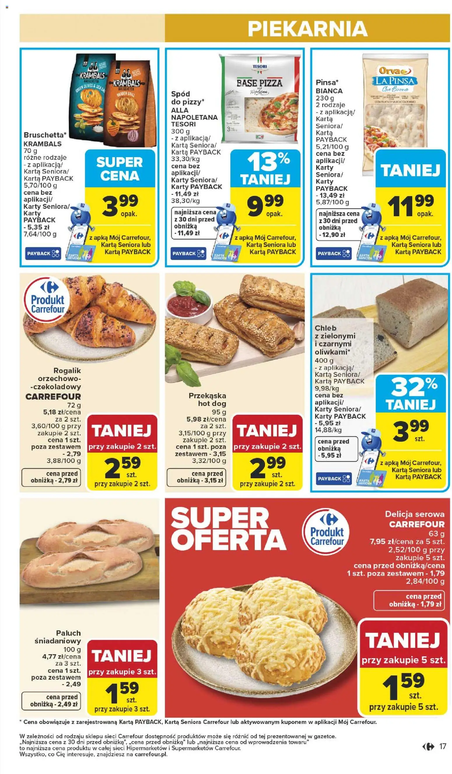 Carrefour Gazetka od 12.01.2026 | Strona: 19 | Produkty: Piekarnia, Bruschetta, Chleb, Pizza