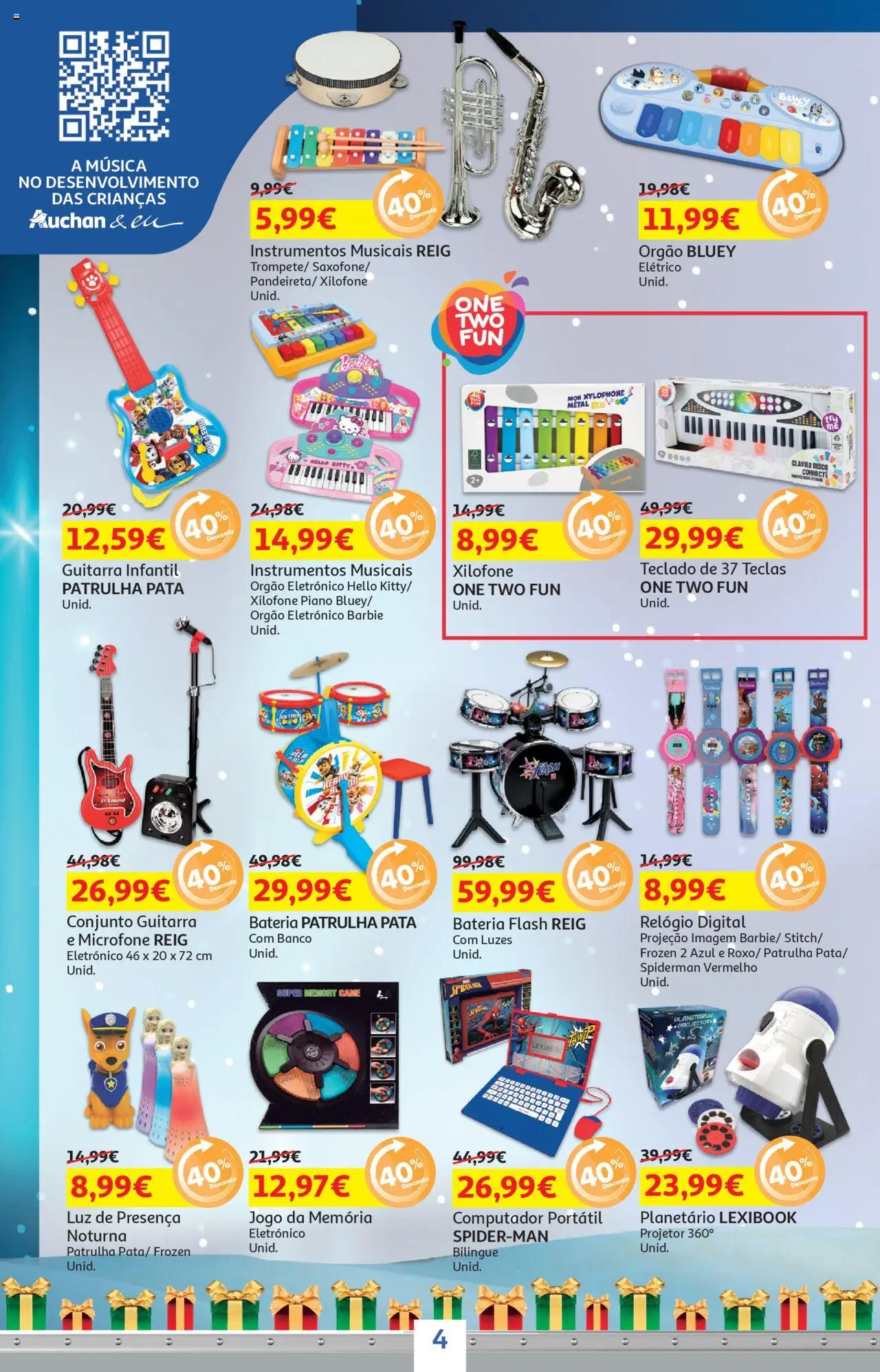 Auchan - Preços Redondos │ válido de 02.10.2025 | Página: 4 | Produtos: Computador, Banco, Projetor, Bateria