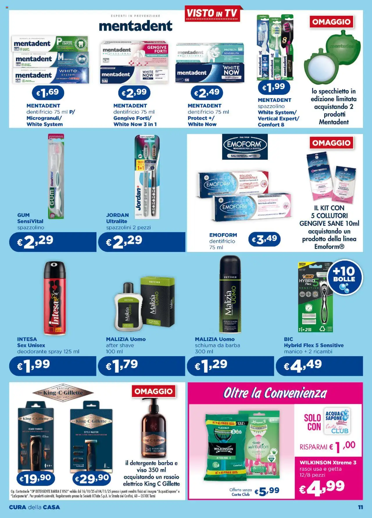 Volantino Acqua e Sapone del 16.10.2025 | Pagina: 11 | Prodotti: Jordan, Schiuma da barba, Deodorante, Dentifricio