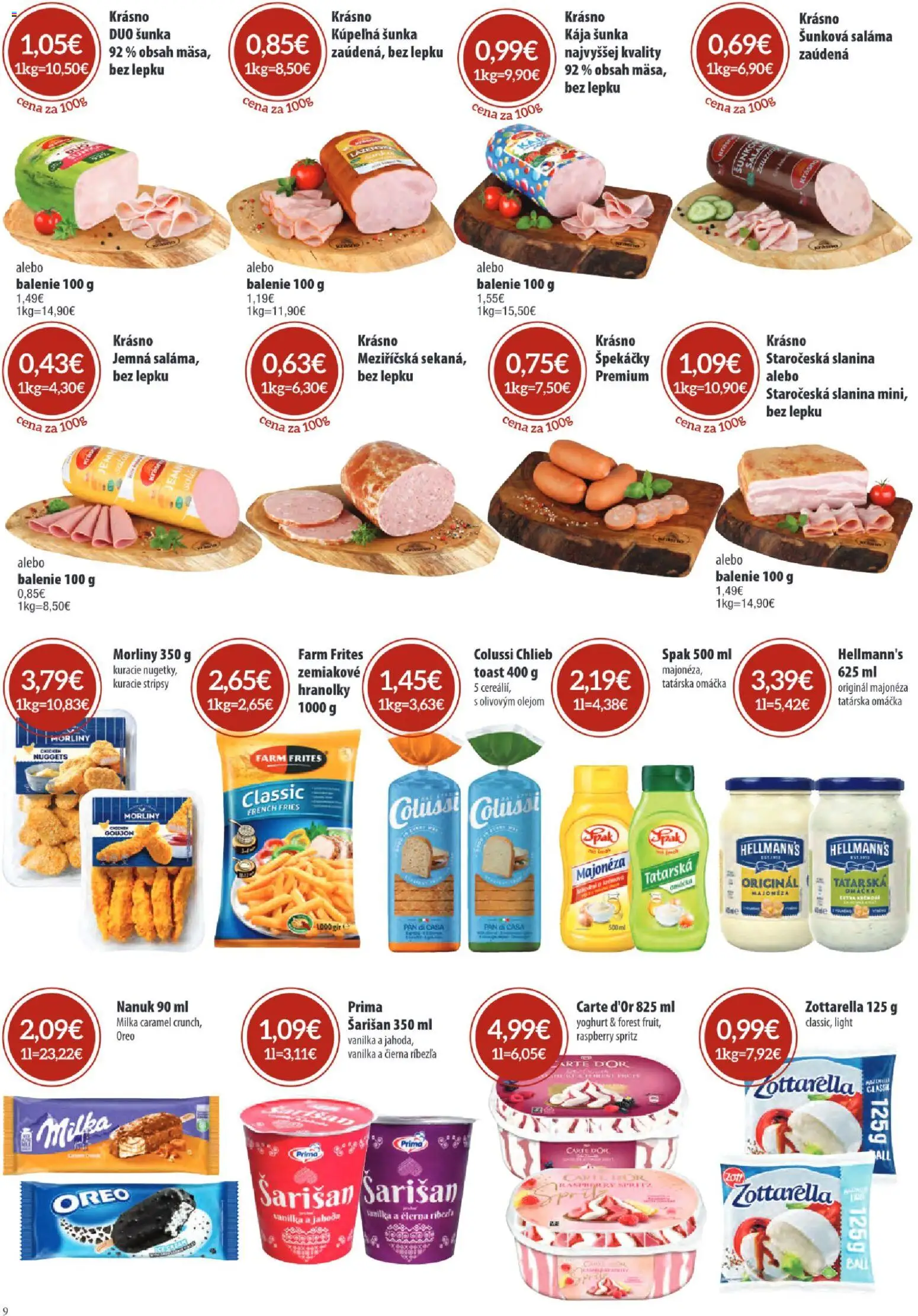 Nové Sintra akcie – leták je platný od 01.04.2026 | Strana: 9 | Produkty: Kúpelňa, Nanuk, Tatárska omáčka, Omáčka