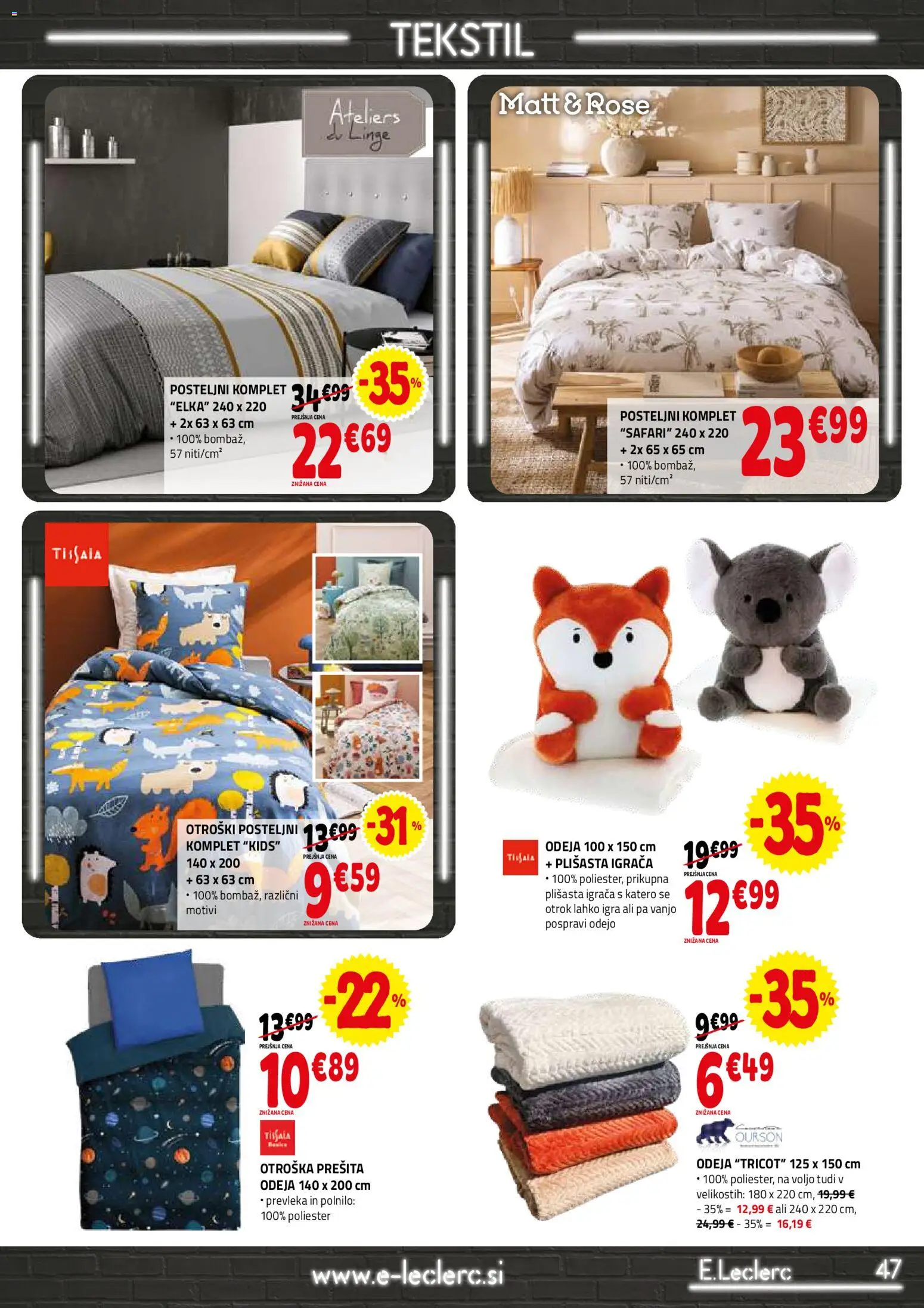 Novi E.leclerc katalog ponudbe – veljaven od 04.02.2026 | Stran: 47 | Izdelki: Igra, Prešita odeja, Odeja
