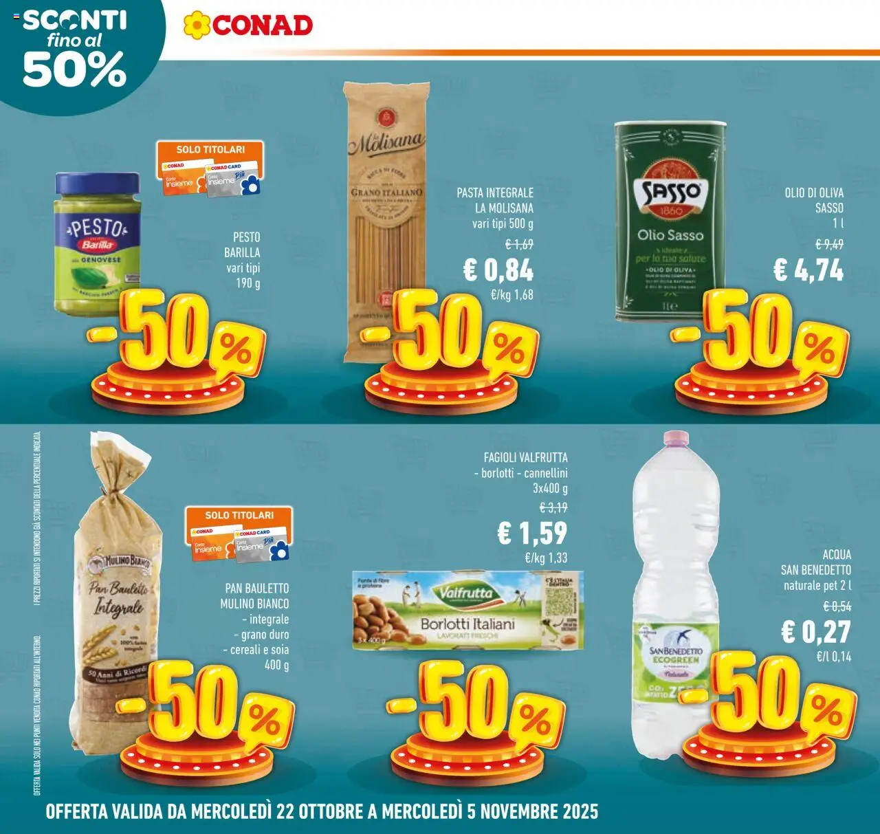 Volantino Conad del 22.10.2025 | Pagina: 14 | Prodotti: Cannellini, Olive, Pesto, Olio di Oliva