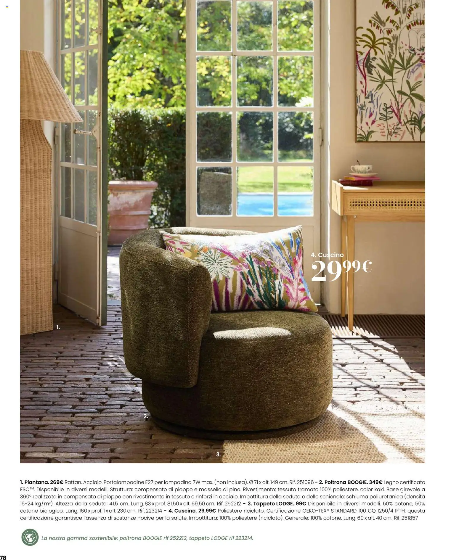 Volantino Maisons du Monde del 12.02.2026 | Pagina: 78 | Prodotti: Cuscino, Poltrona, Tappeto