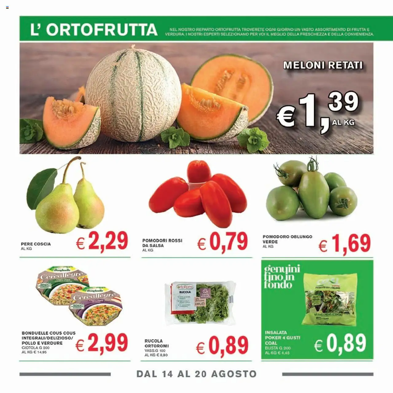Volantino Coal del 14.08.2025 | Pagina: 2 | Prodotti: Pollo, Rucola, Insalata, Pomodori