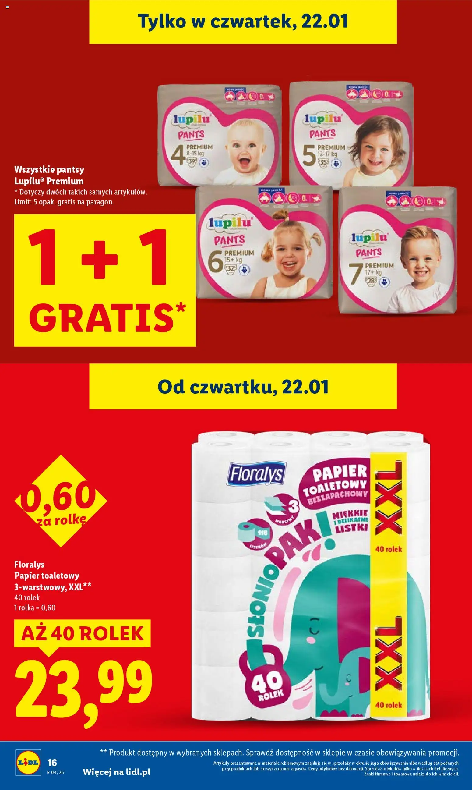 Lidl Gazetka od 22.01.2026 | Strona: 16 | Produkty: Papier toaletowy