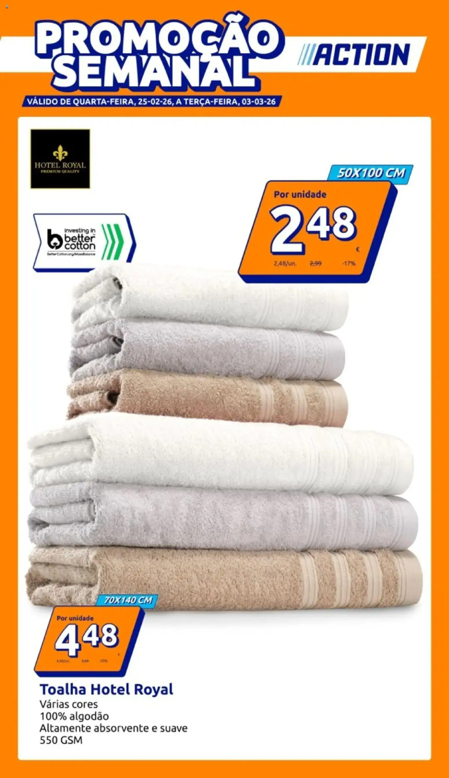 Action - Preços extremamente baixos │ válido de 25.02.2026 | Página: 1 | Produtos: Algodão