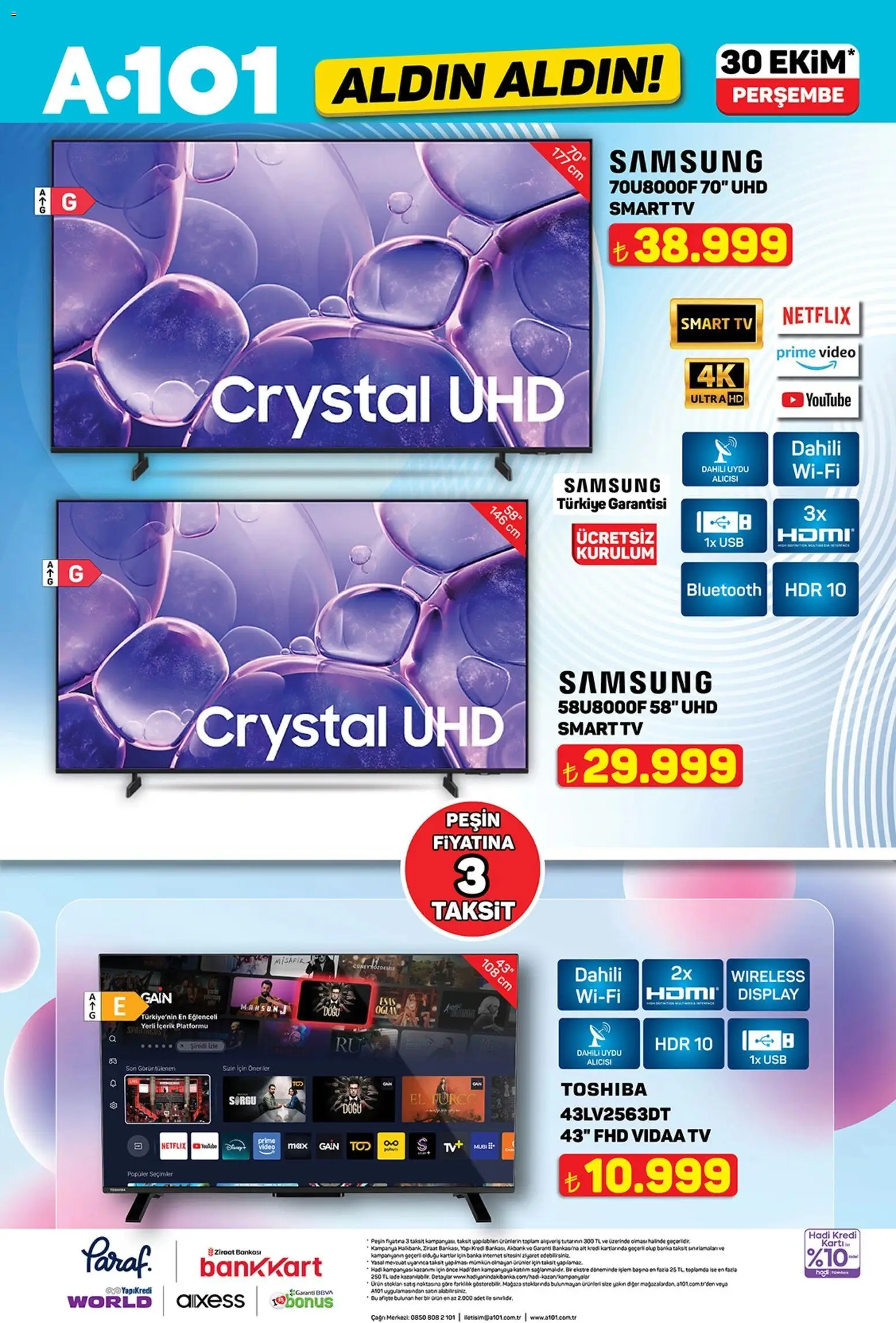 A101 Katalog Aldın Aldın - 30.10.2025 tarihinden itibaren geçerlidir | Sayfa: 5 | Ürünler: TV, Video, Uydu, USB