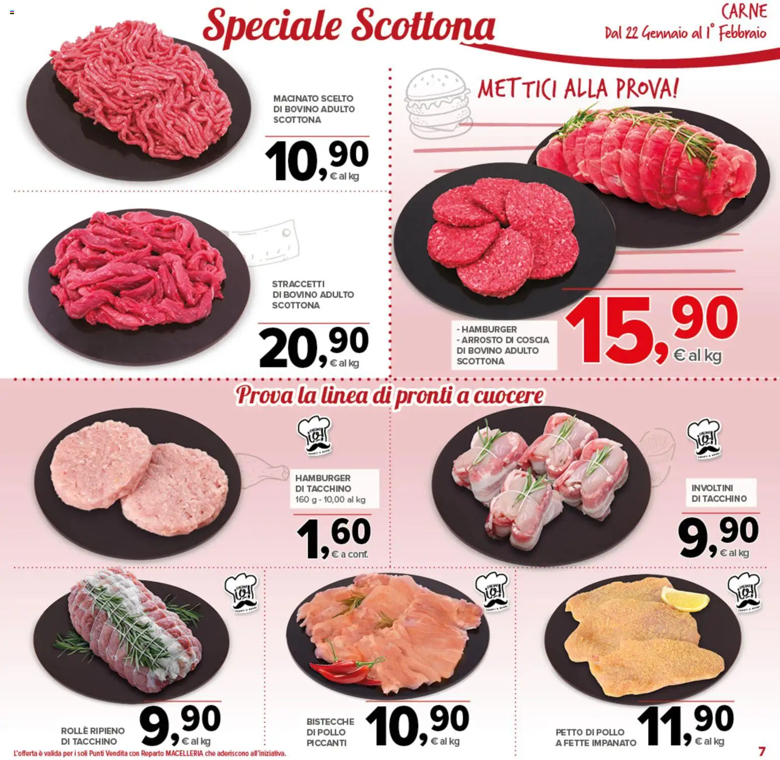 Volantino Todis del 22.01.2026 | Pagina: 7 | Prodotti: Bovino, Pollo, Tacchino, Macinato