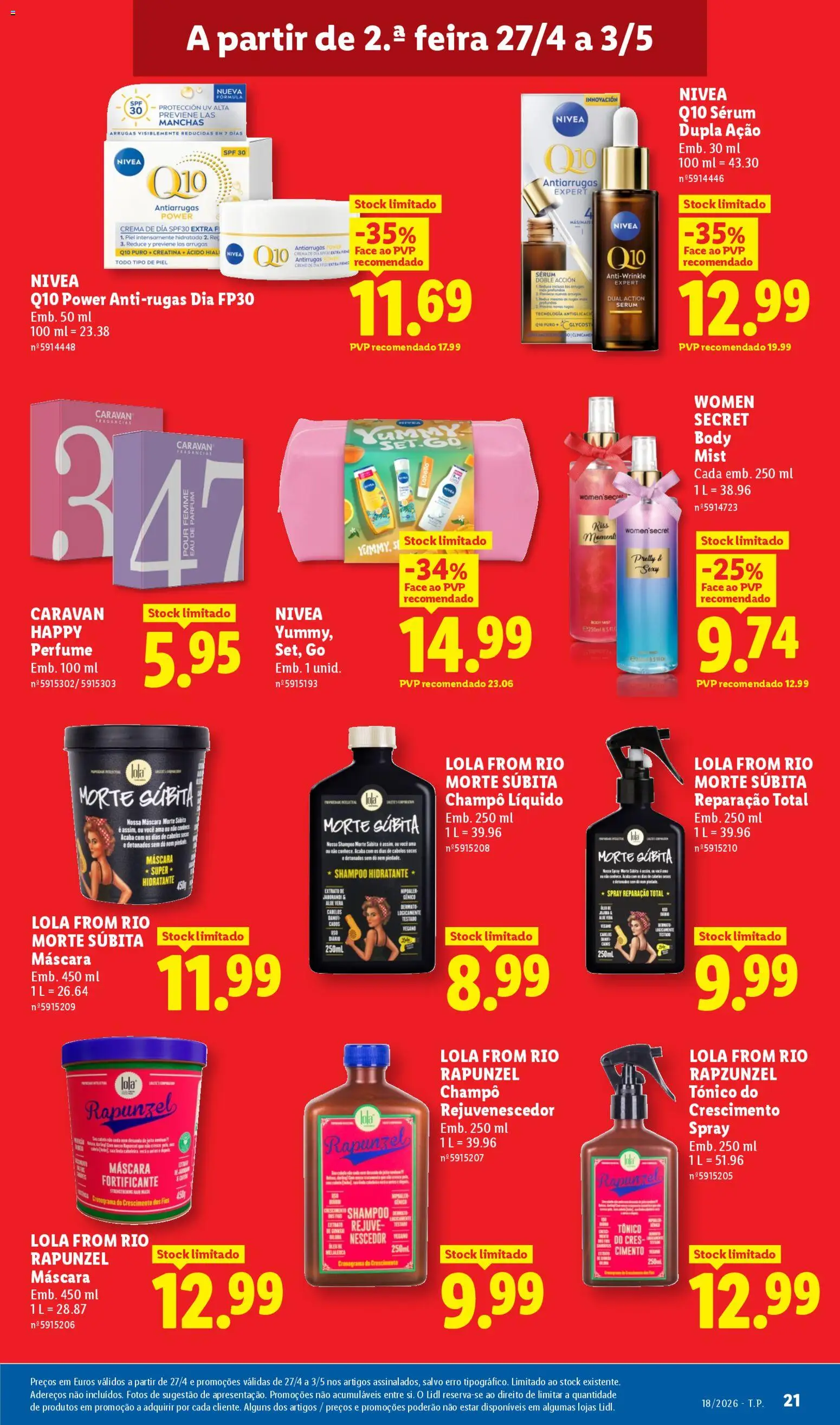 Lidl folheto │ válido de 27.04.2026 | Página: 21 | Produtos: Perfume, Shampoo, Sérum, Creme