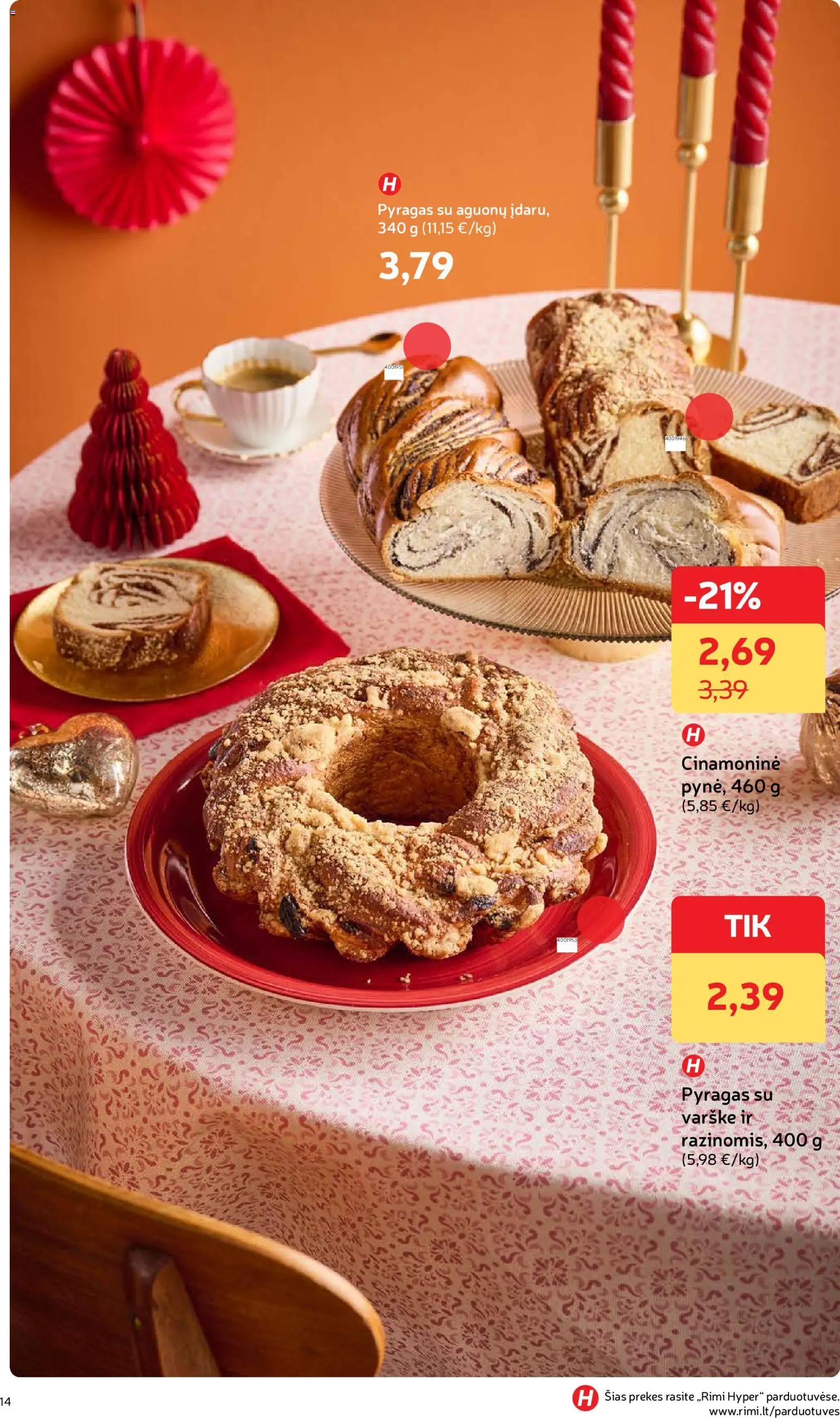 Rimi akcijos nuo 02.12.2025 | Puslapis: 14 | Prekių: Pyragas, Varškė