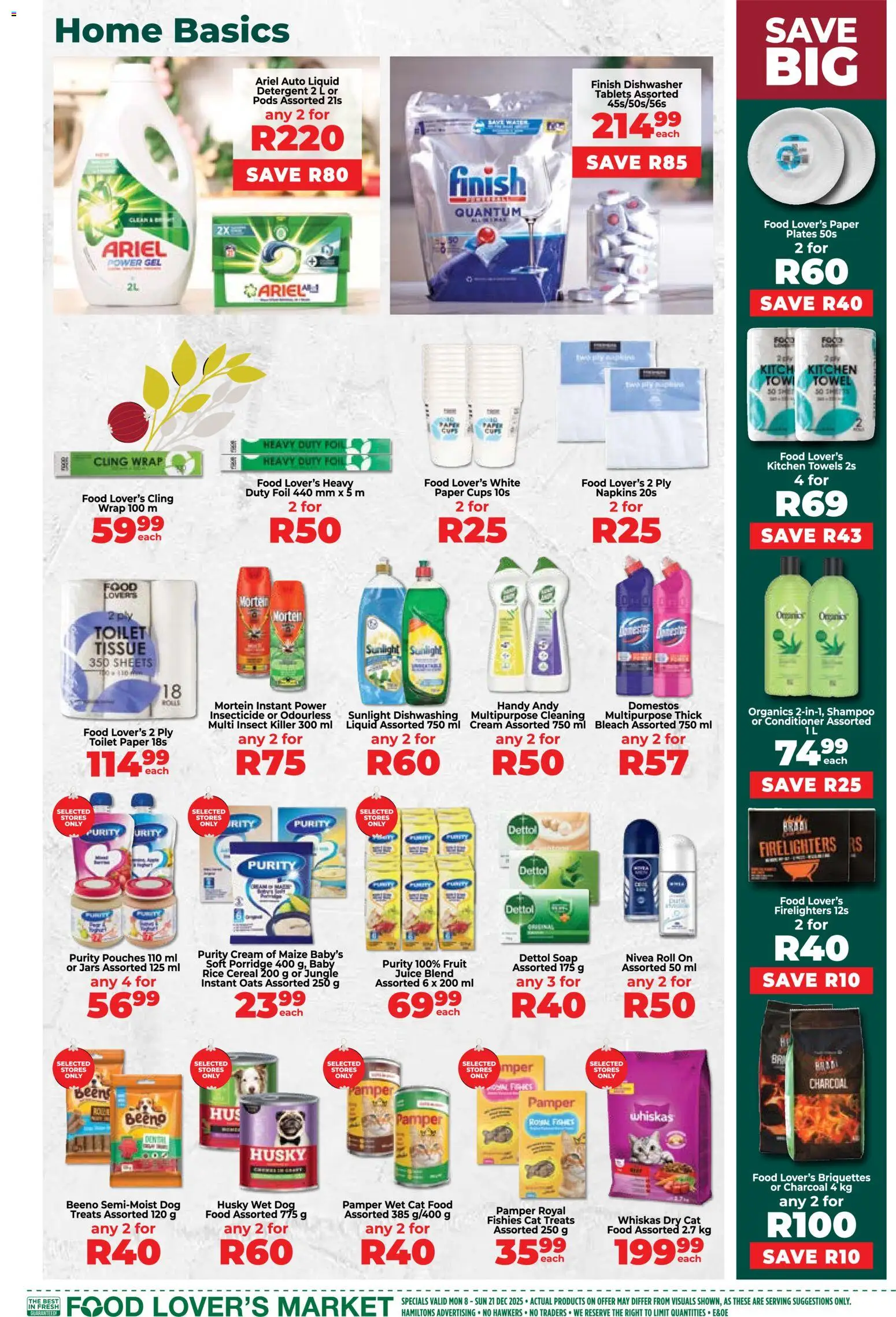 New Food Lover's Market catalogue – valid from 08.12.2025 | Page: 15 | Products: Toilet, Bleach, Soap, Detergent