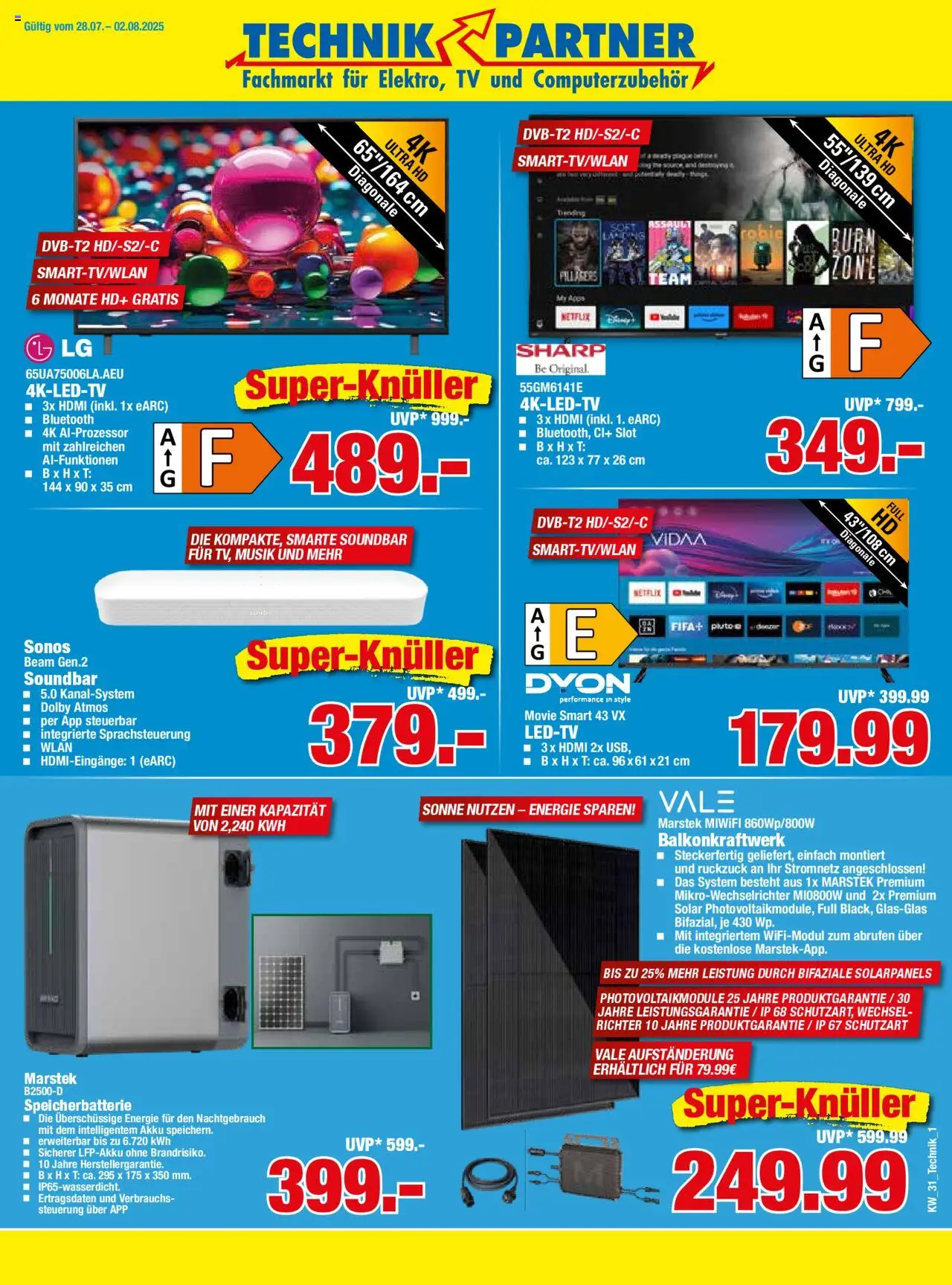 HERKULES  Technik Partner - gültig ab dem 28.07.2025 | Seite: 1 | Produkte: Soundbar, TV