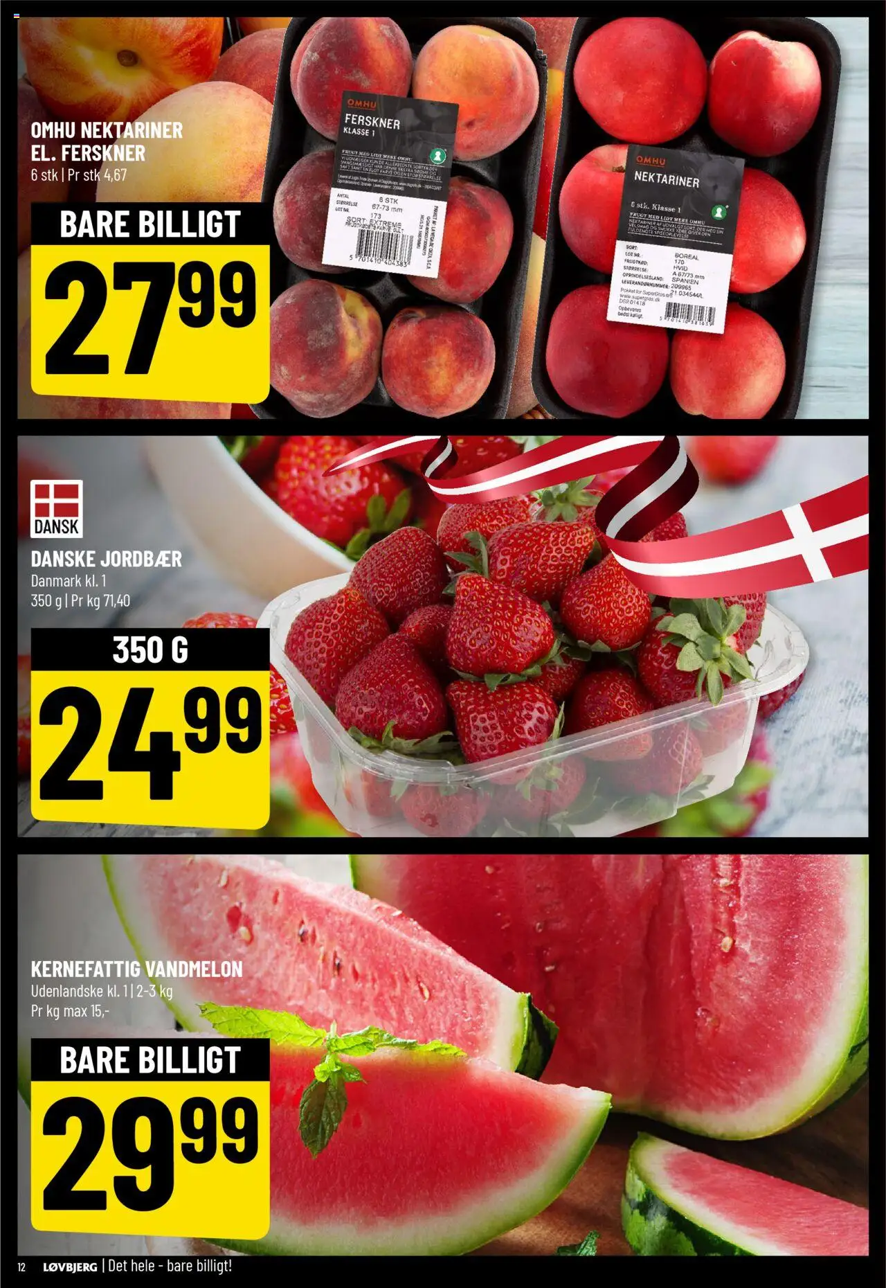 Løvbjerg Tilbudsavis gyldig fra 18.07.2025 | Side: 14 | Produkter: Jordbær, Ferskner, Vandmelon, Nektariner