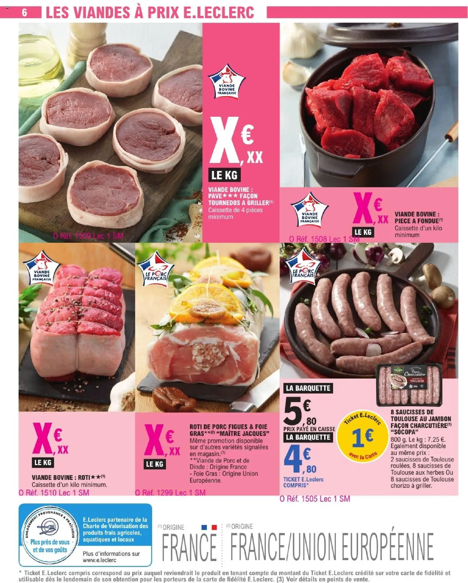 {H1} | Page: 6 | Produits: Viande de porc, Chorizo, Viande, Tournedos