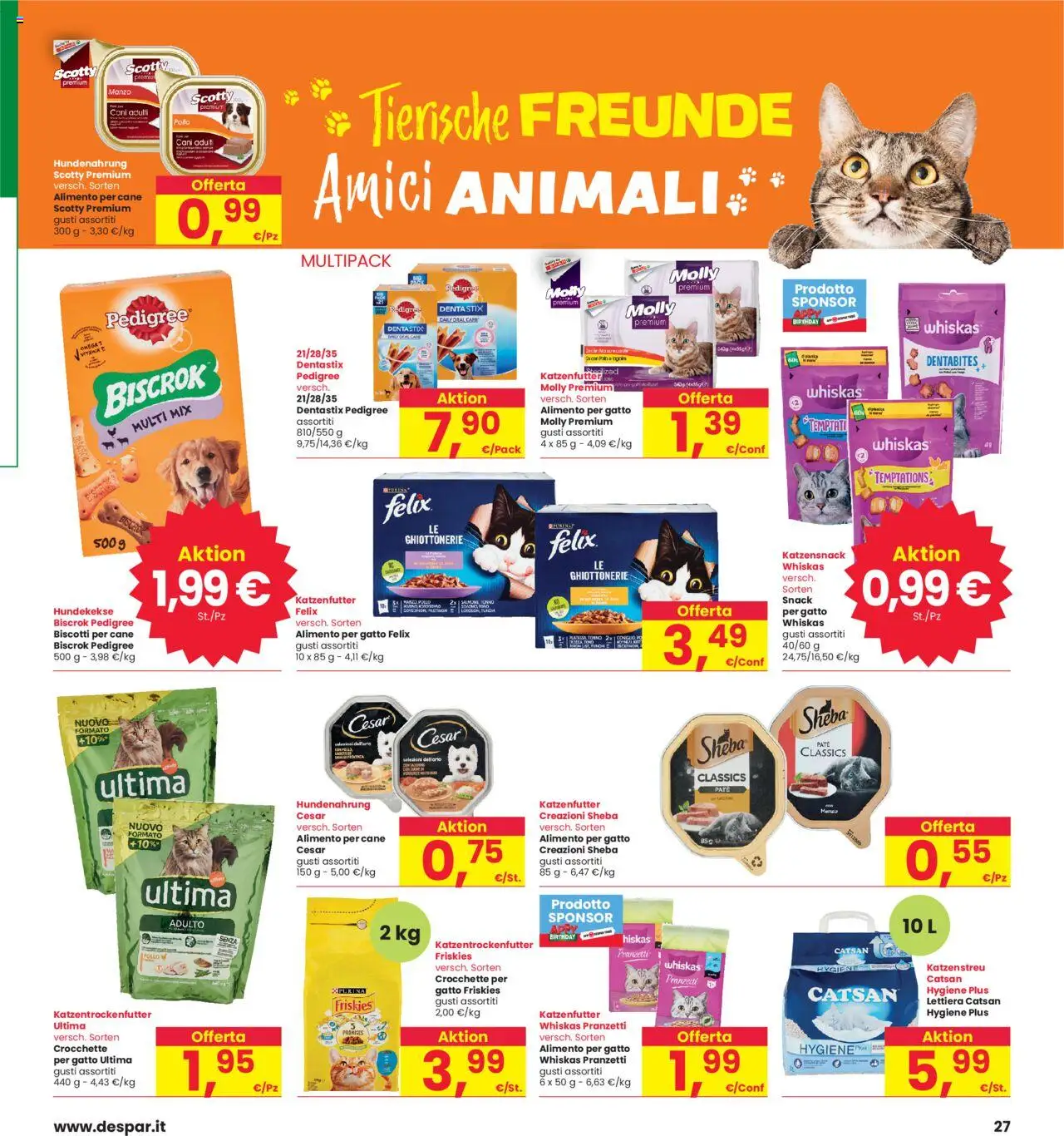 Volantino Interspar del 05.06.2025 | Pagina: 27 | Prodotti: Paté, Pollo, Biscotti, Crocchette