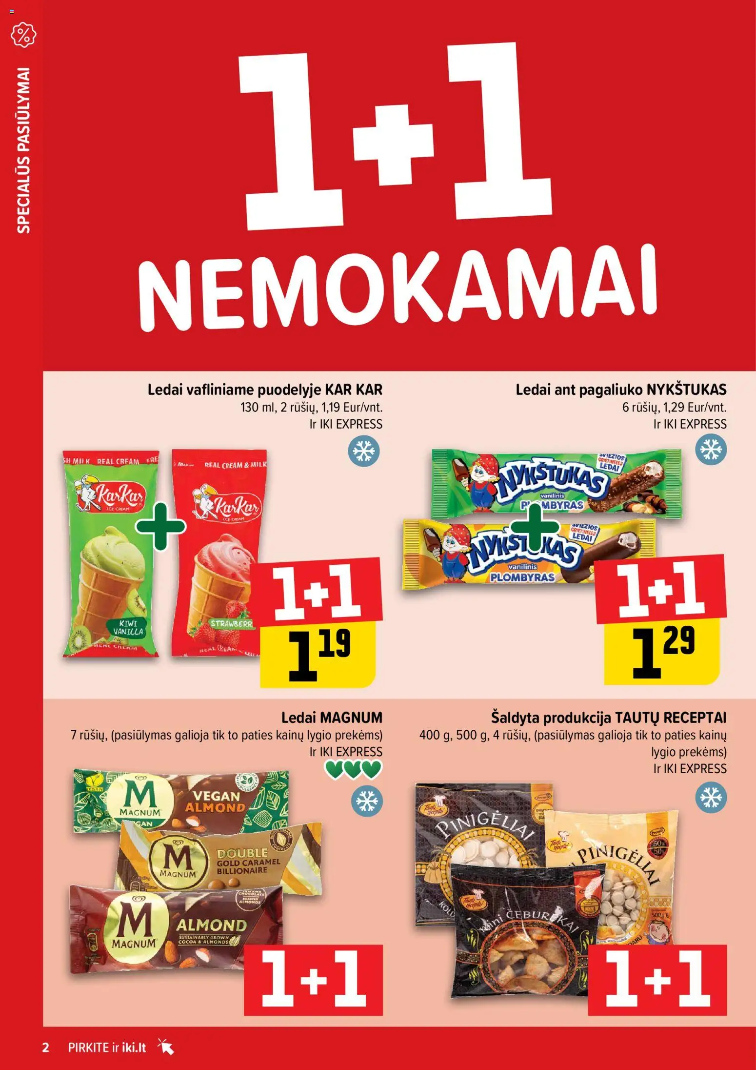 IKI akcijos nuo 06.04.2026 | Puslapis: 2 | Prekių: Ledai, Plombyras