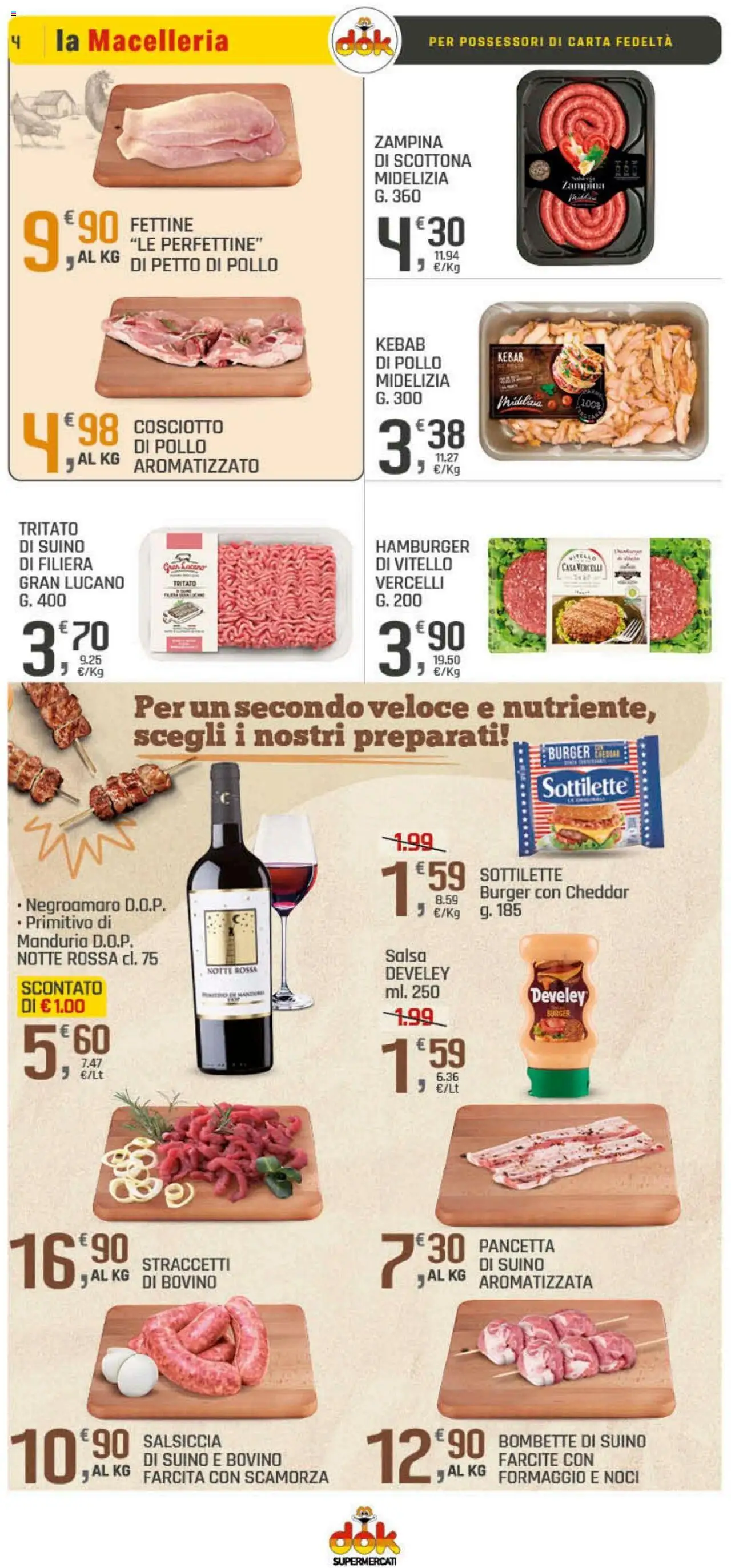 Volantino DOK del 25.09.2025 | Pagina: 4 | Prodotti: Pollo, Salsiccia, Noci, Hamburger