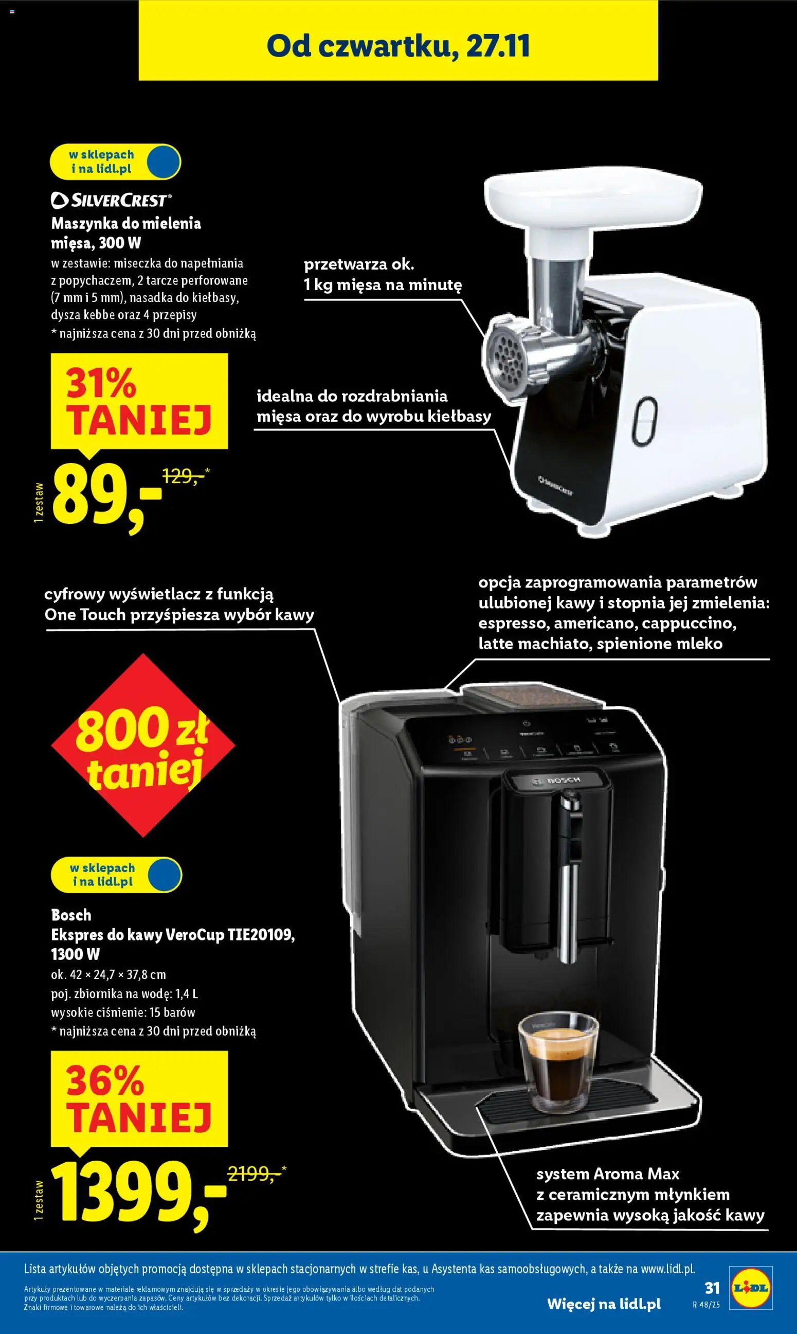 Lidl Black Friday od 24.11.2025 | Strona: 35 | Produkty: Ekspres do kawy, Mleko