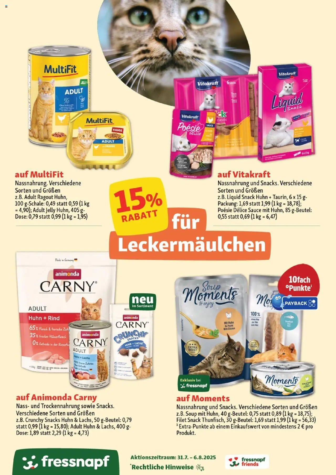 Fressnapf Prospekt - gültig ab dem 31.07.2025 | Seite: 3 | Produkte: Lachs, Hühnerfleisch, Getreide, Fleisch